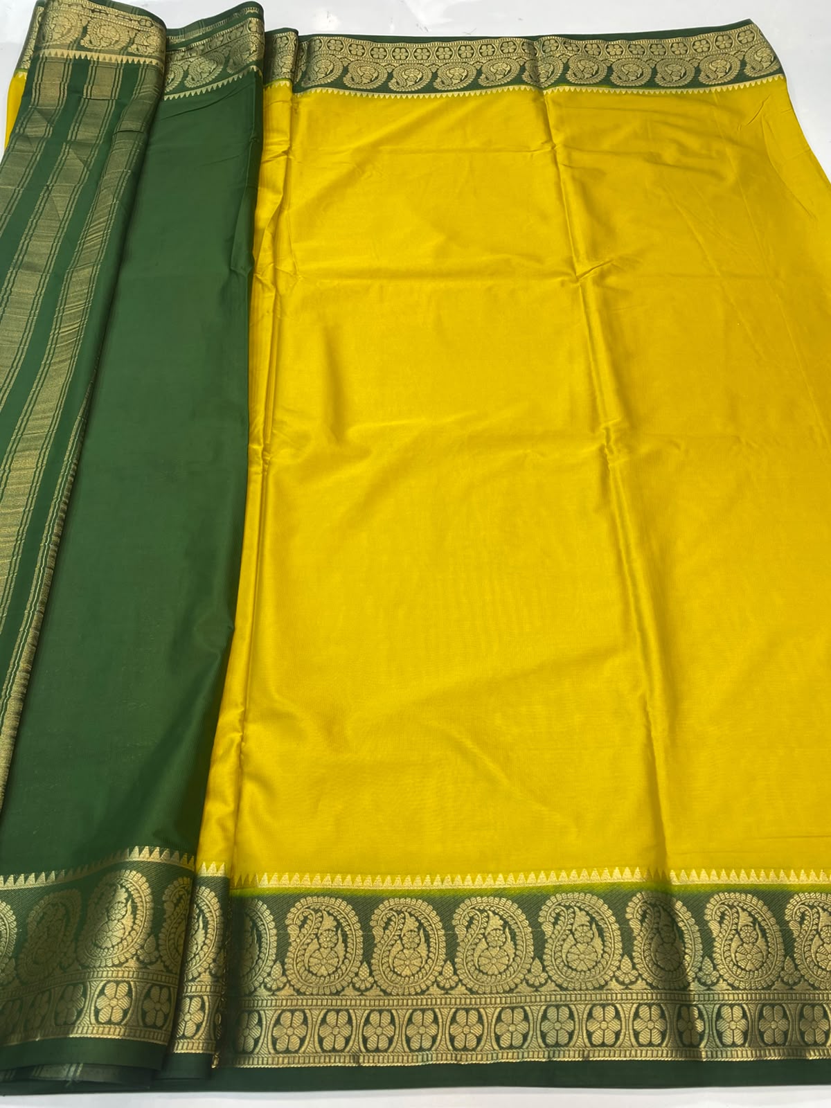 Mysore Crepe Zari Border Saree (3378G-R15)