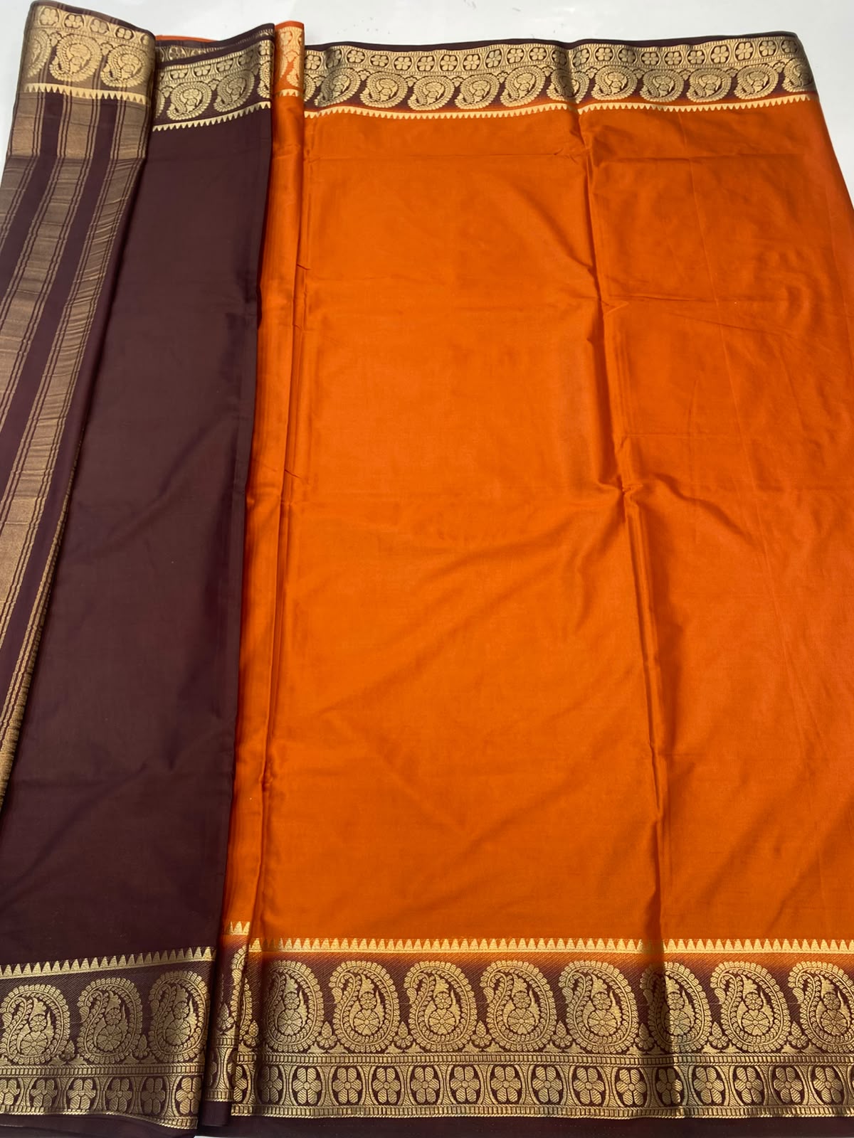 Mysore Crepe Zari Border Saree (3378G-R15)