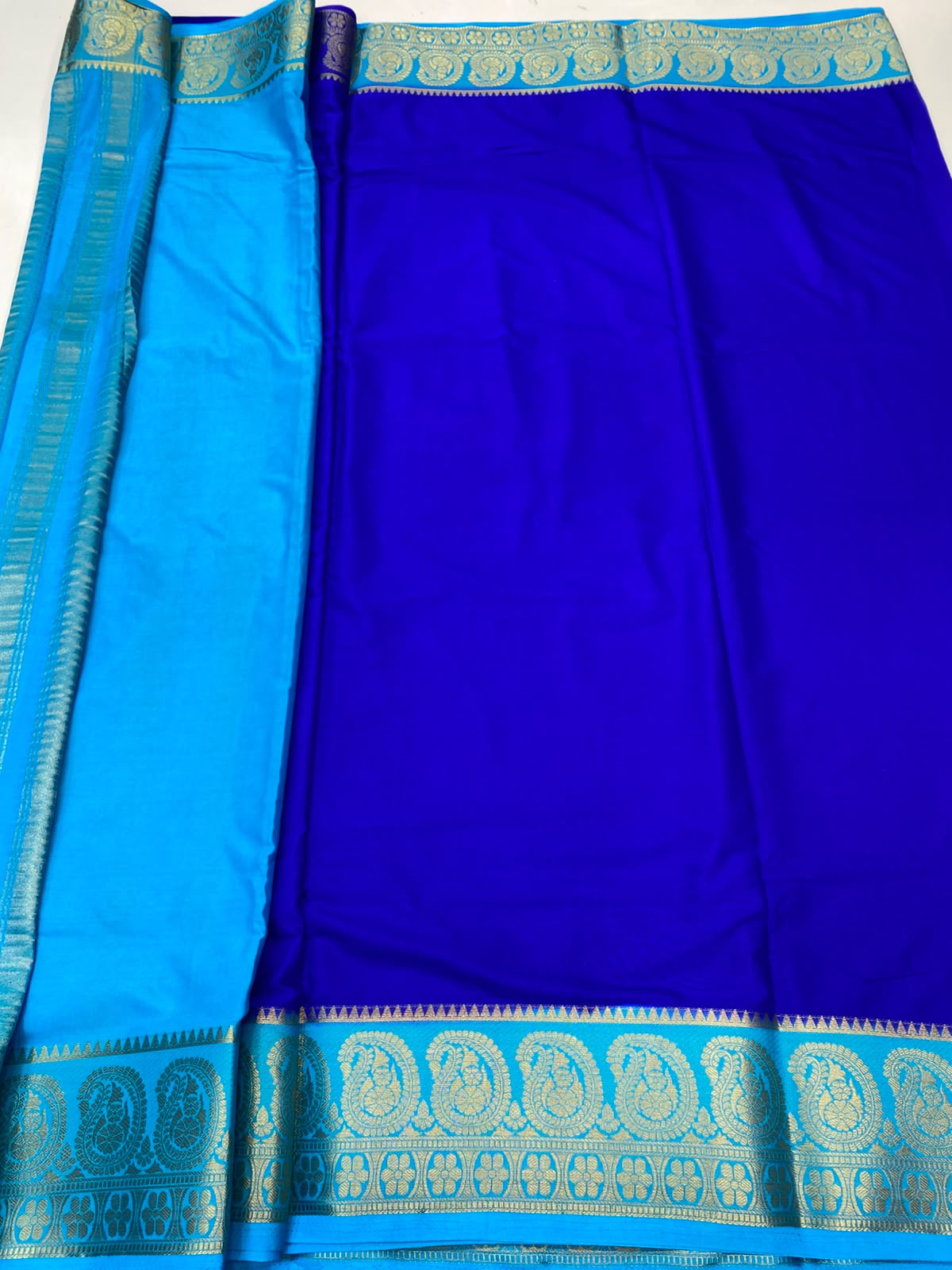 Mysore Crepe Zari Border Saree (3378G-R15)