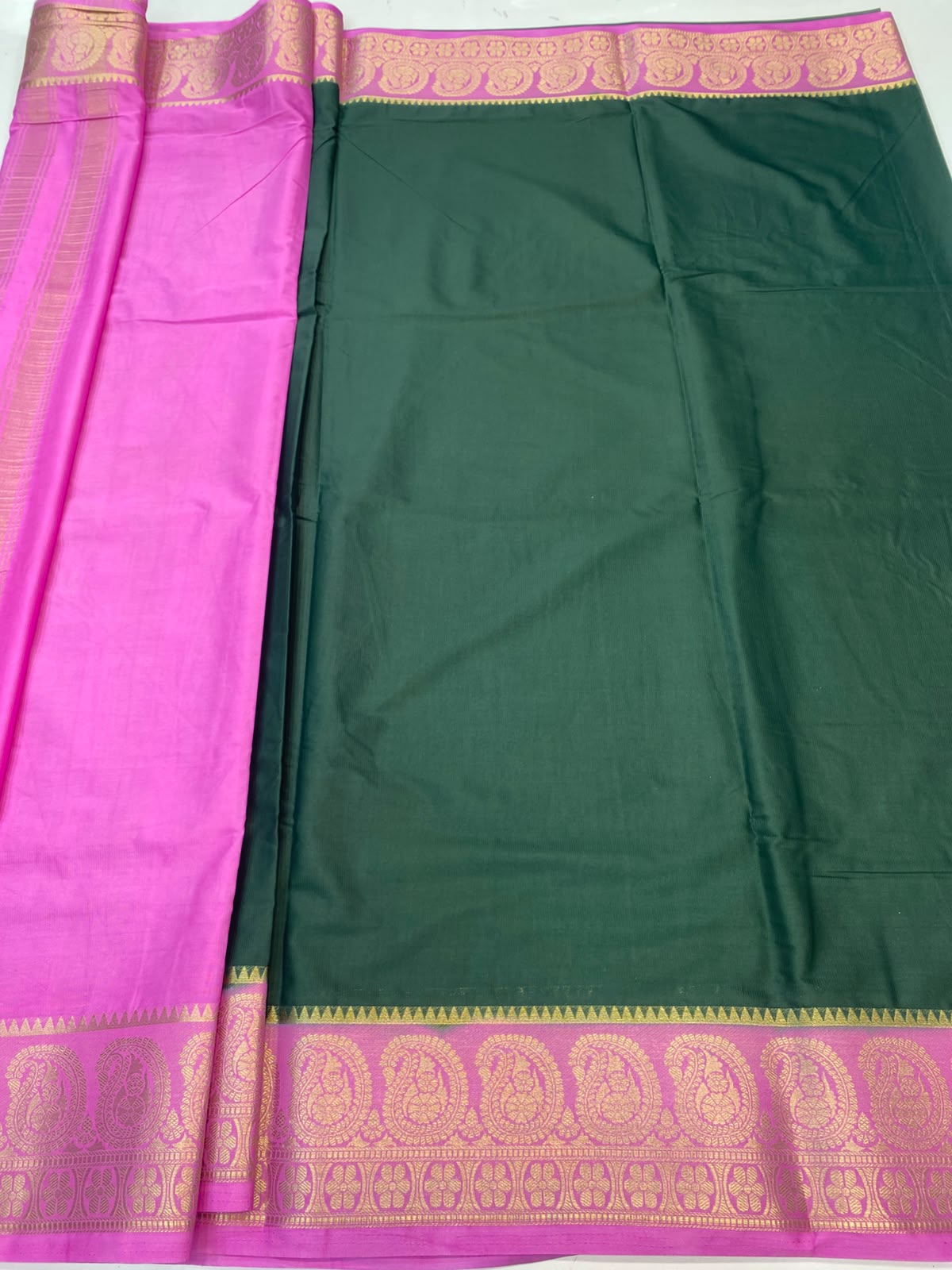 Mysore Crepe Zari Border Saree (3378G-R15)