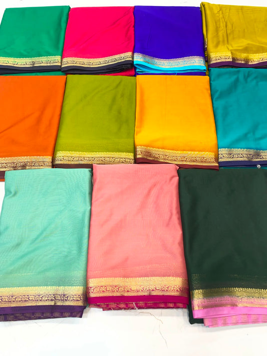 Mysore Crepe Self Saree(3496-R24)