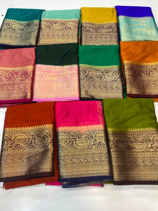 Mysore Crepe Self Saree(3496A-R19)