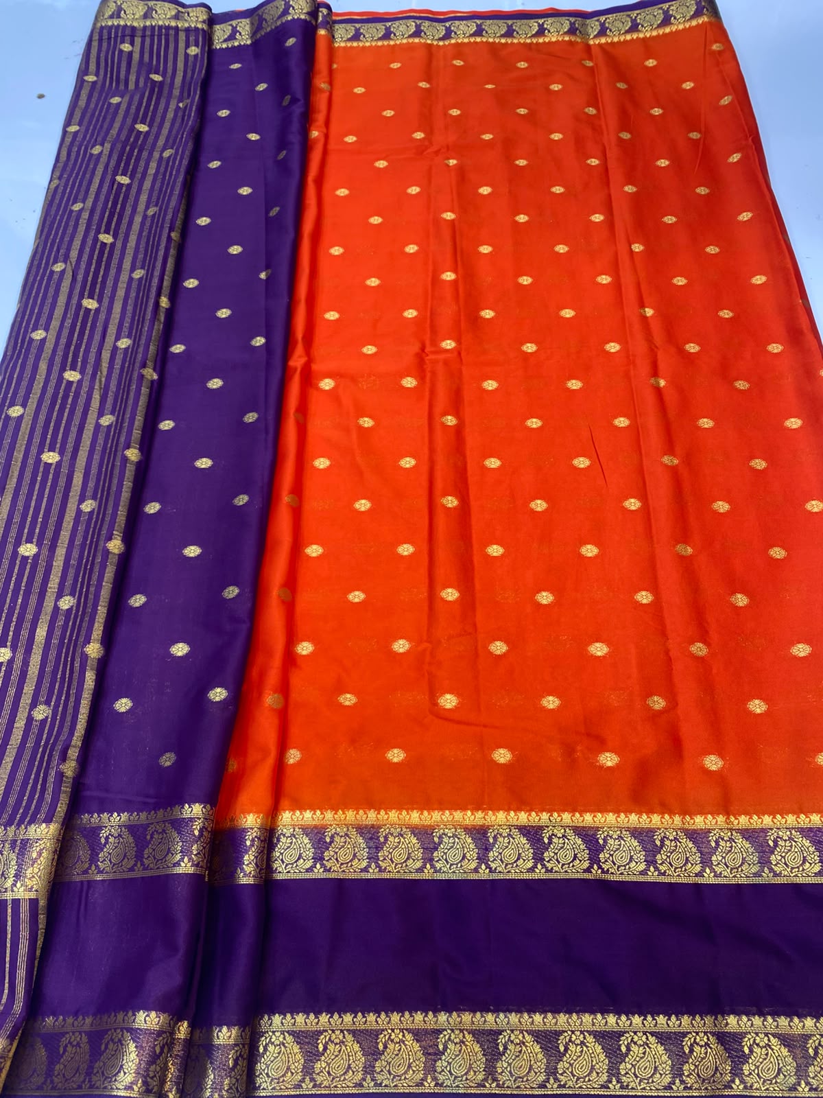 Mysore Crepe Butta Saree(3495-R26)
