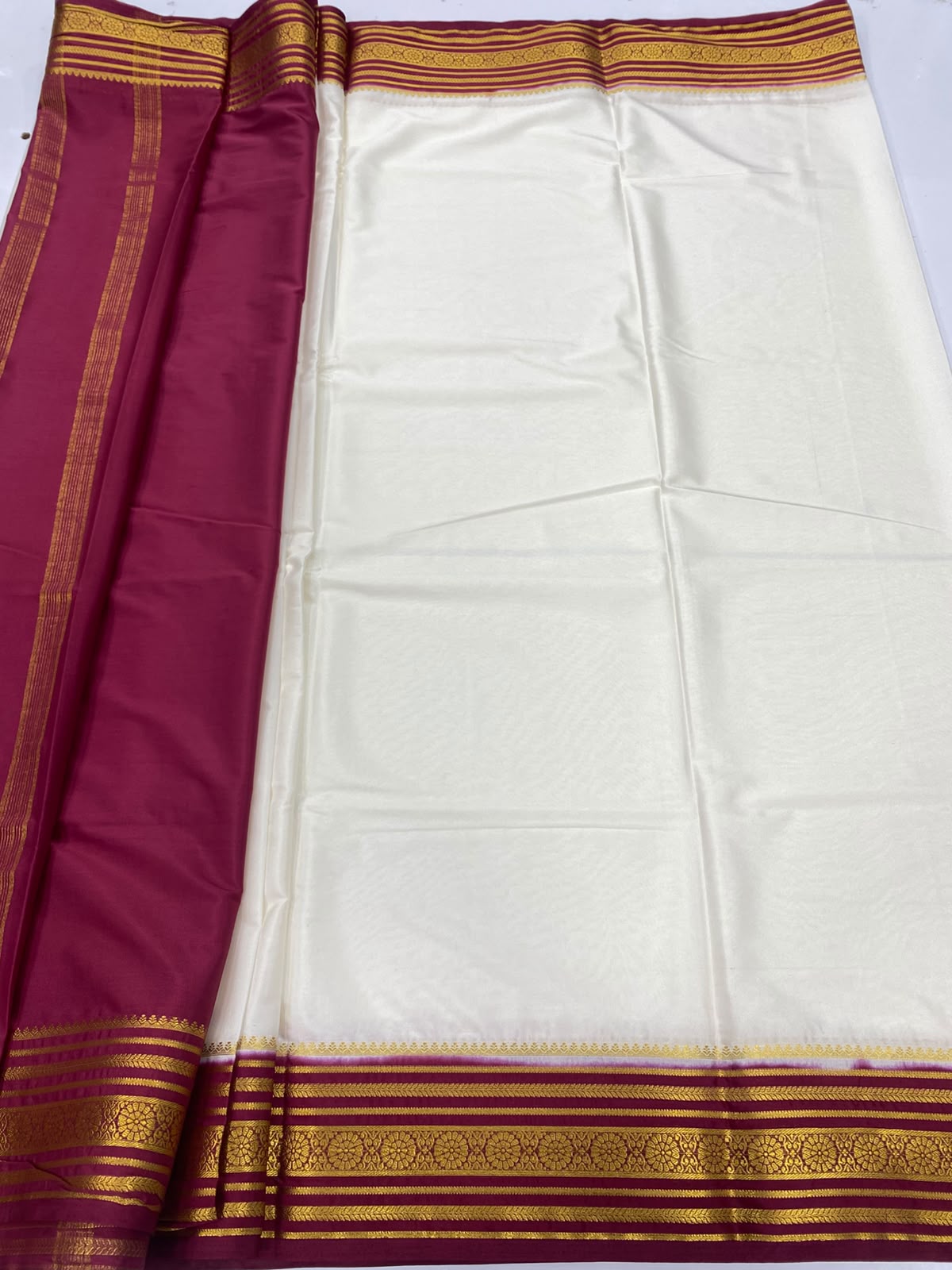 Mysore Crepe Zari Border Saree(3465-R27)