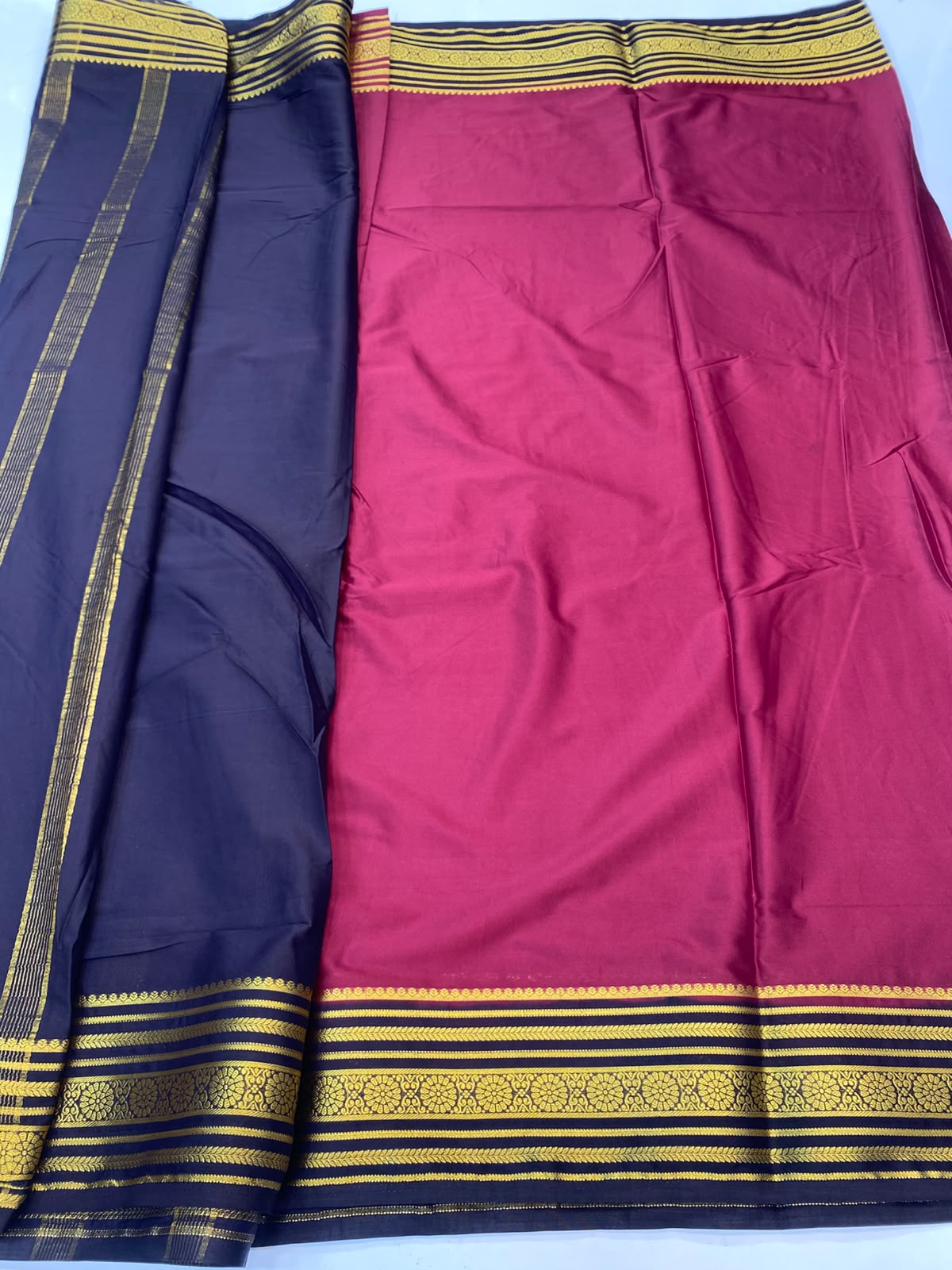Mysore Crepe Zari Border Saree(3465-R27)