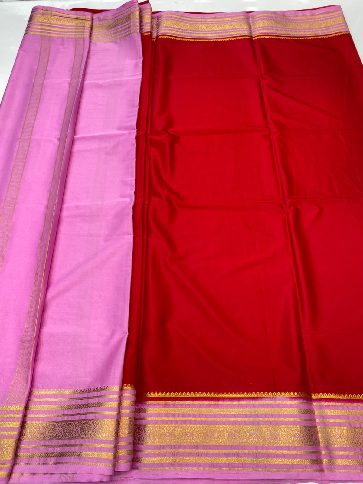 Mysore Crepe Zari Border Saree(3465-R27)