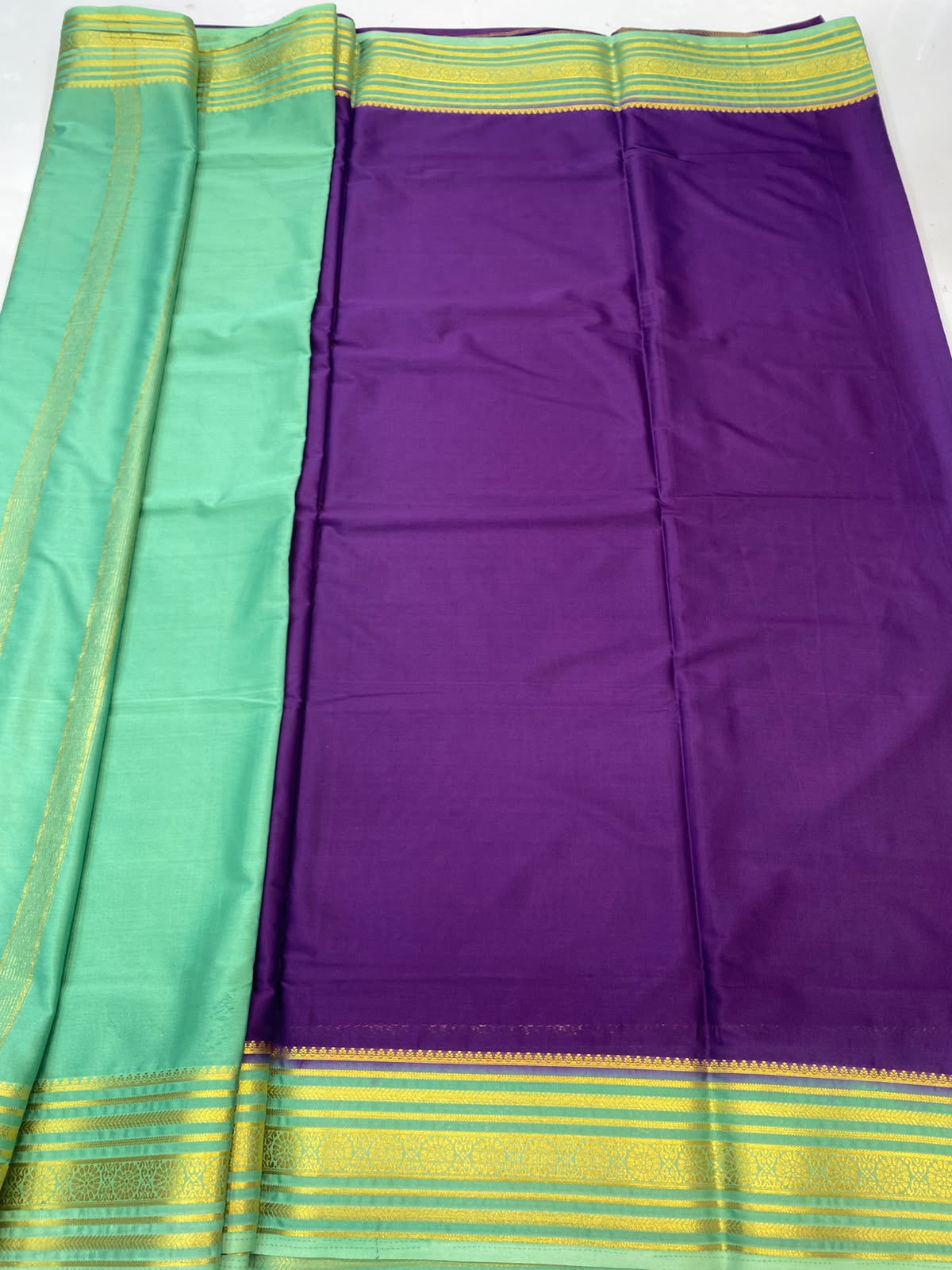 Mysore Crepe Zari Border Saree(3465-R27)
