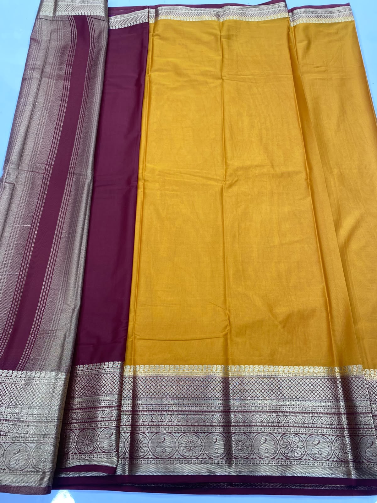 Mysore Crepe Self Saree(3496B-R10)