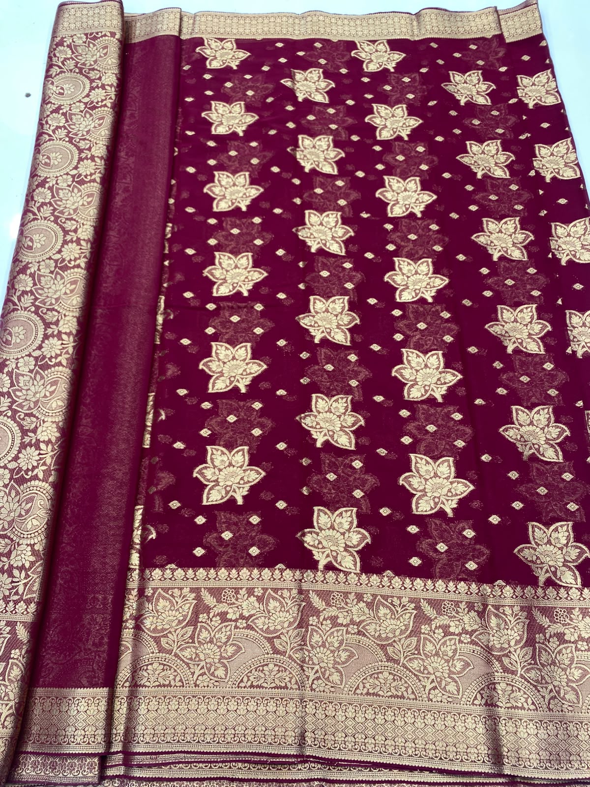 Khaddi Georgette Saree (3491-R17)