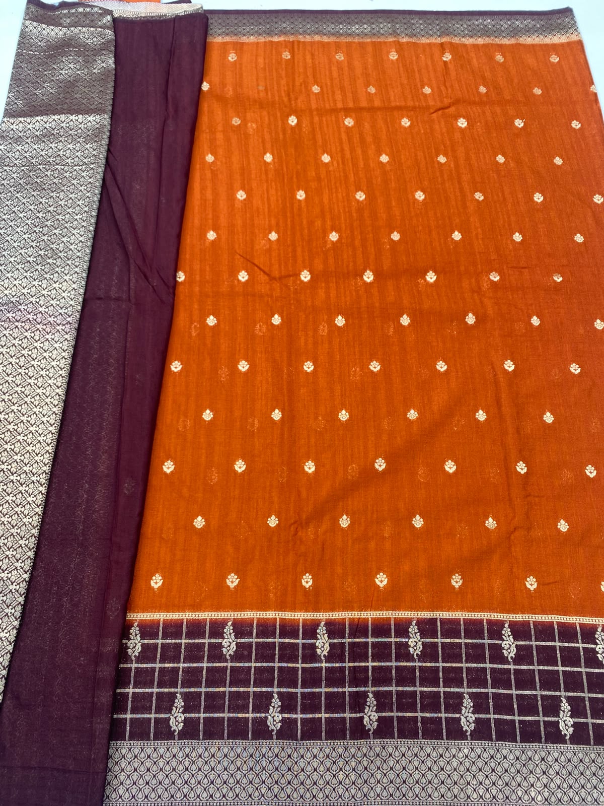 Matka Silk Georgette Saree(3492B-R23)