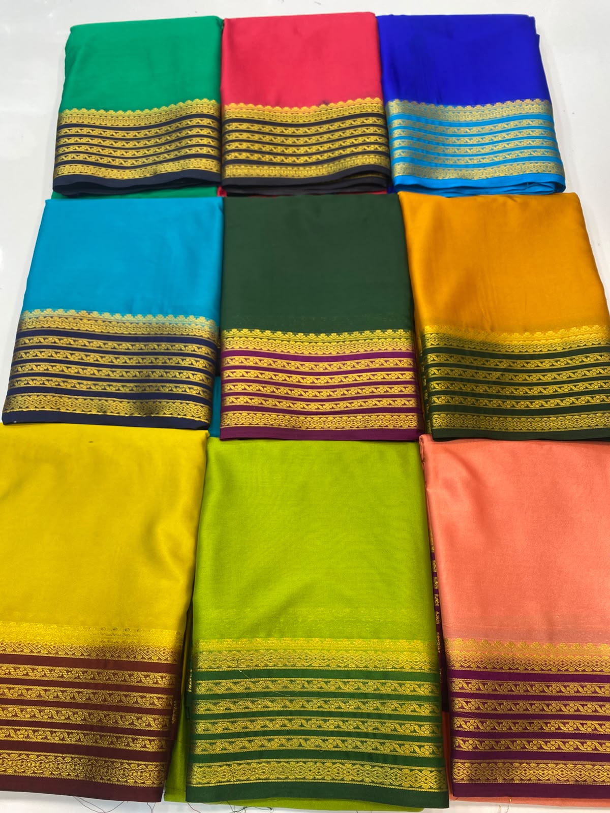 Mysore Crepe Zari Border Saree(3508-R16)