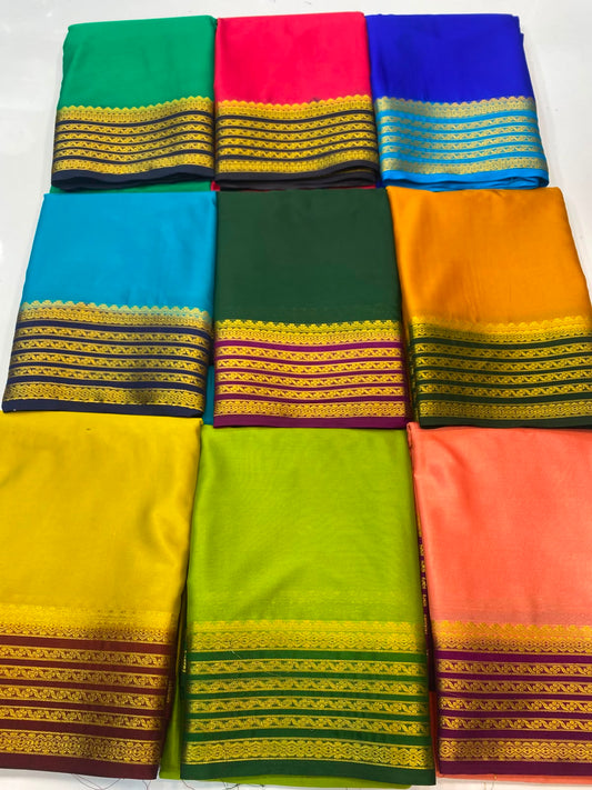 Mysore Crepe Zari Border Saree(3508-R16)