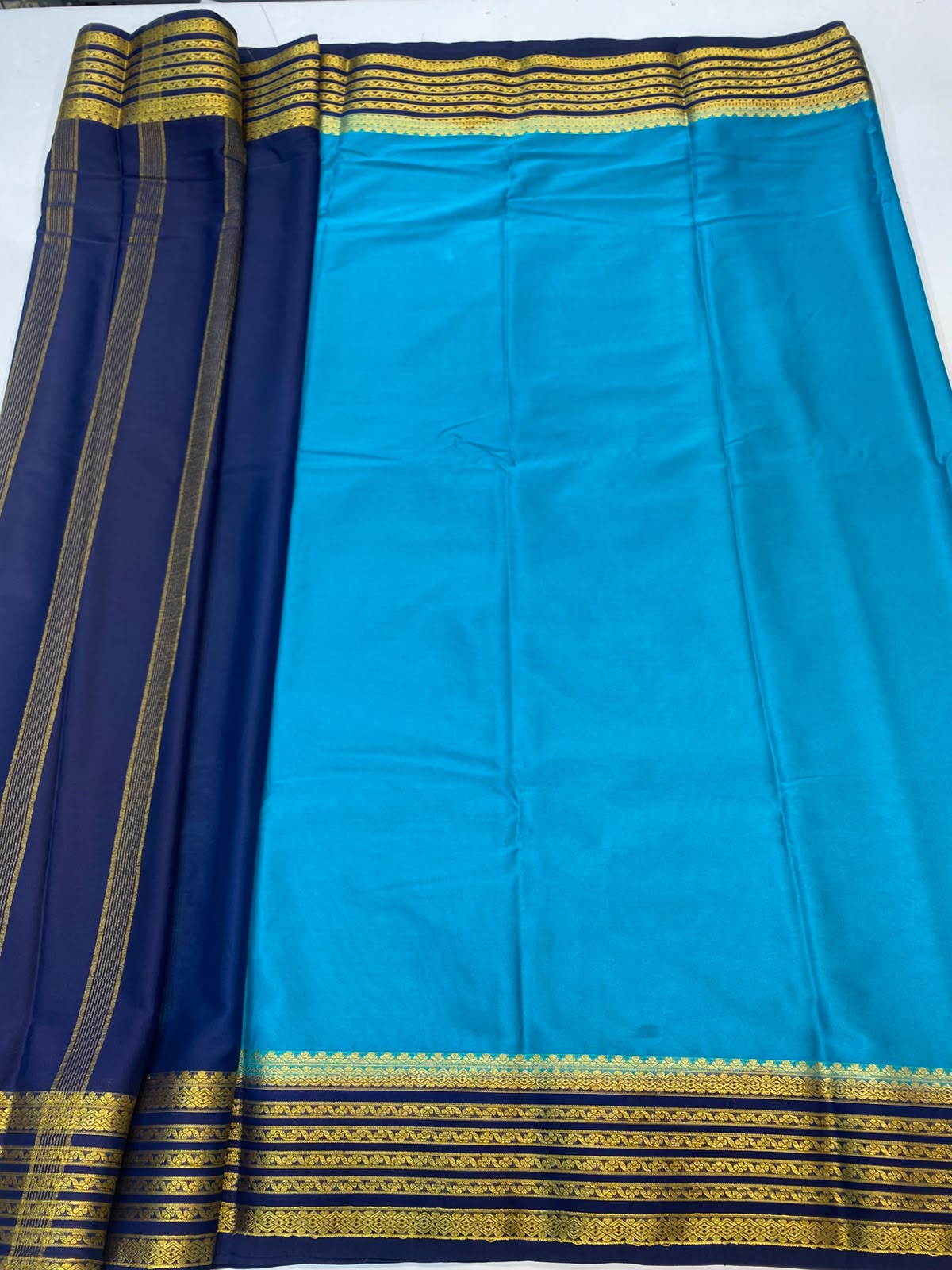 Mysore Crepe Zari Border Saree(3508-R16)