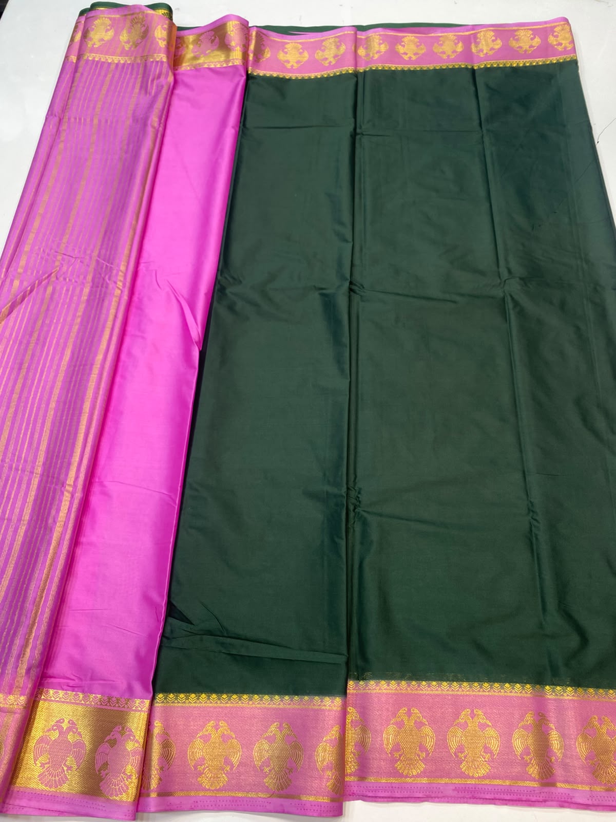 Mysore Crepe Zari Border Saree(3508A-R18)