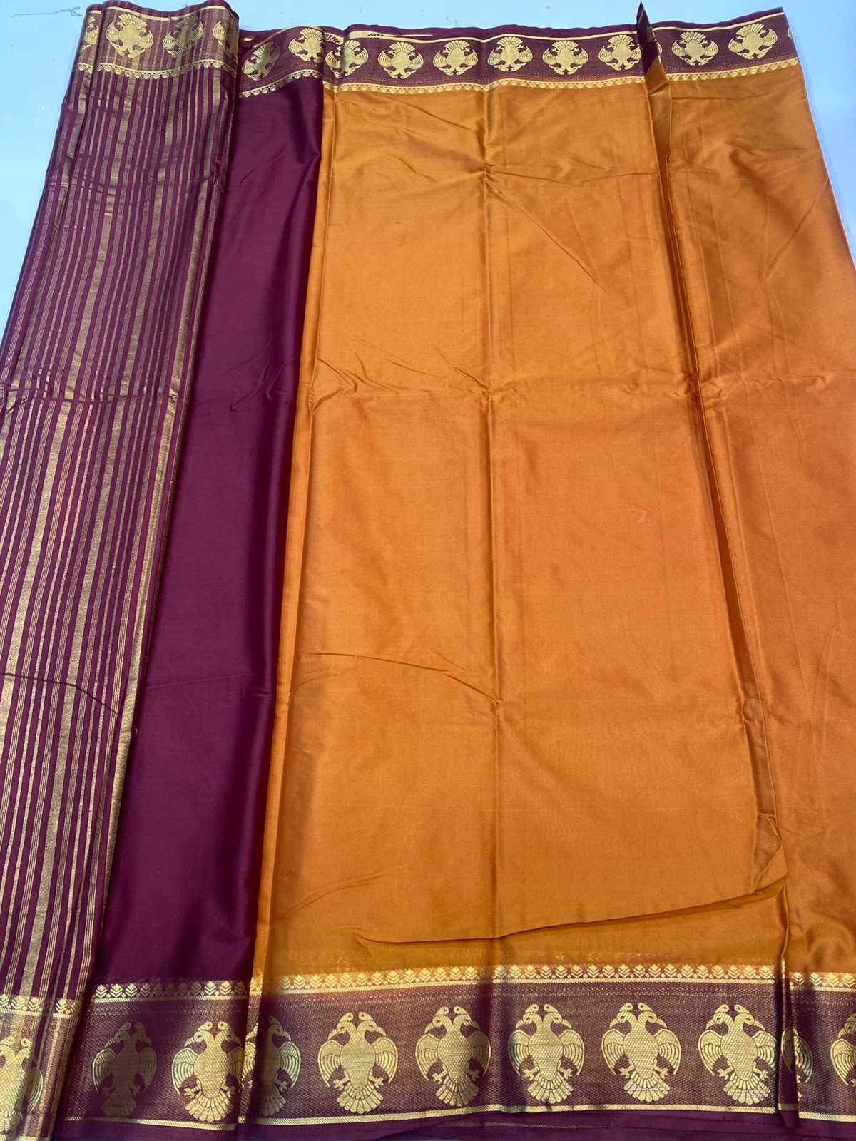Mysore Crepe Zari Border Saree(3508A-R18)