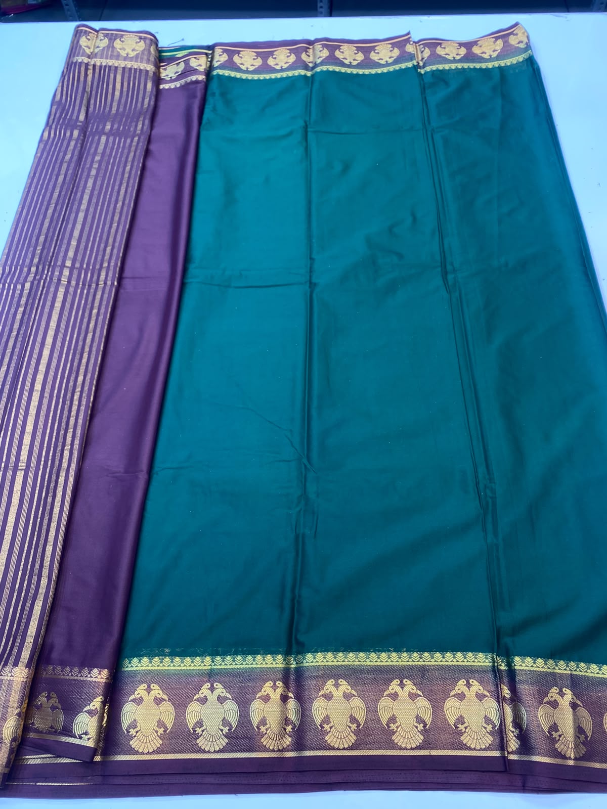 Mysore Crepe Zari Border Saree(3508A-R18)