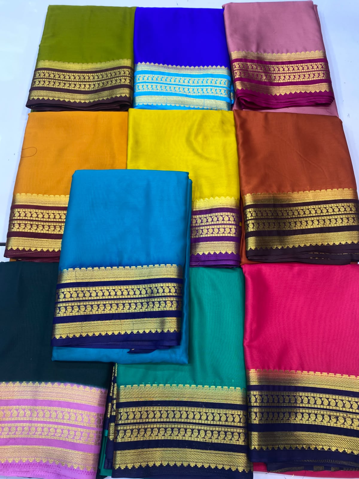 Mysore Crepe Zari Border Saree(3508D-R19)
