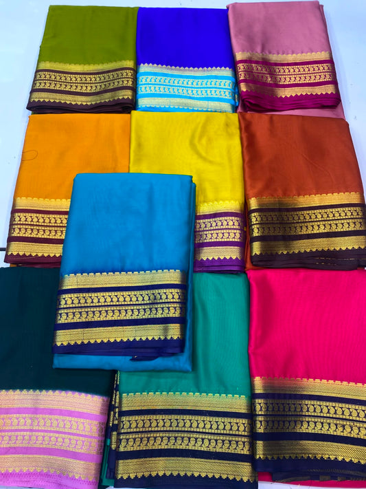 Mysore Crepe Zari Border Saree(3508D-R19)