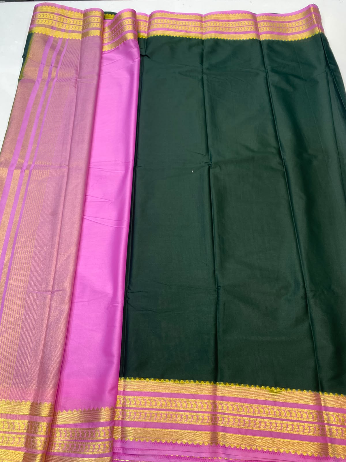 Mysore Crepe Zari Border Saree(3508D-R19)