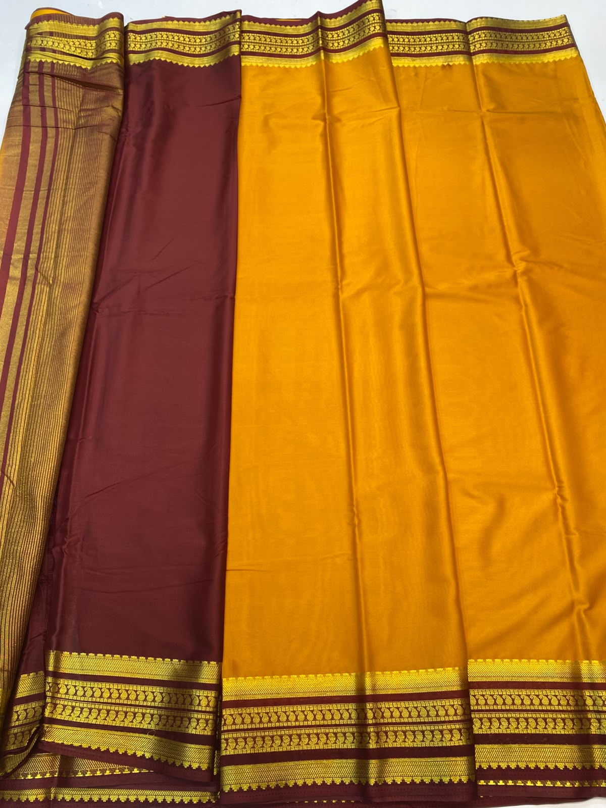 Mysore Crepe Zari Border Saree(3508D-R19)