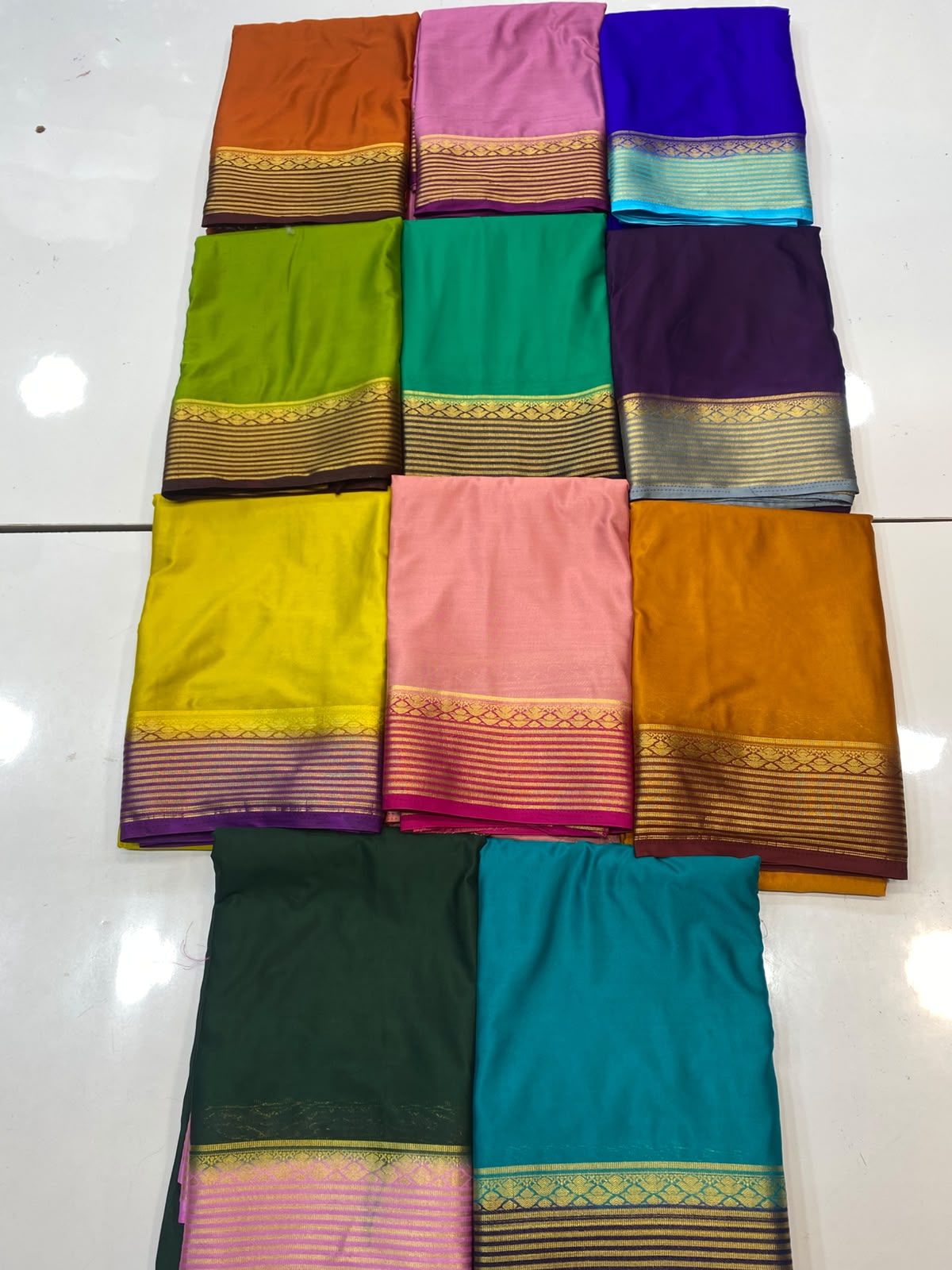 Mysore Crepe Zari Border Saree(3508F-R25)