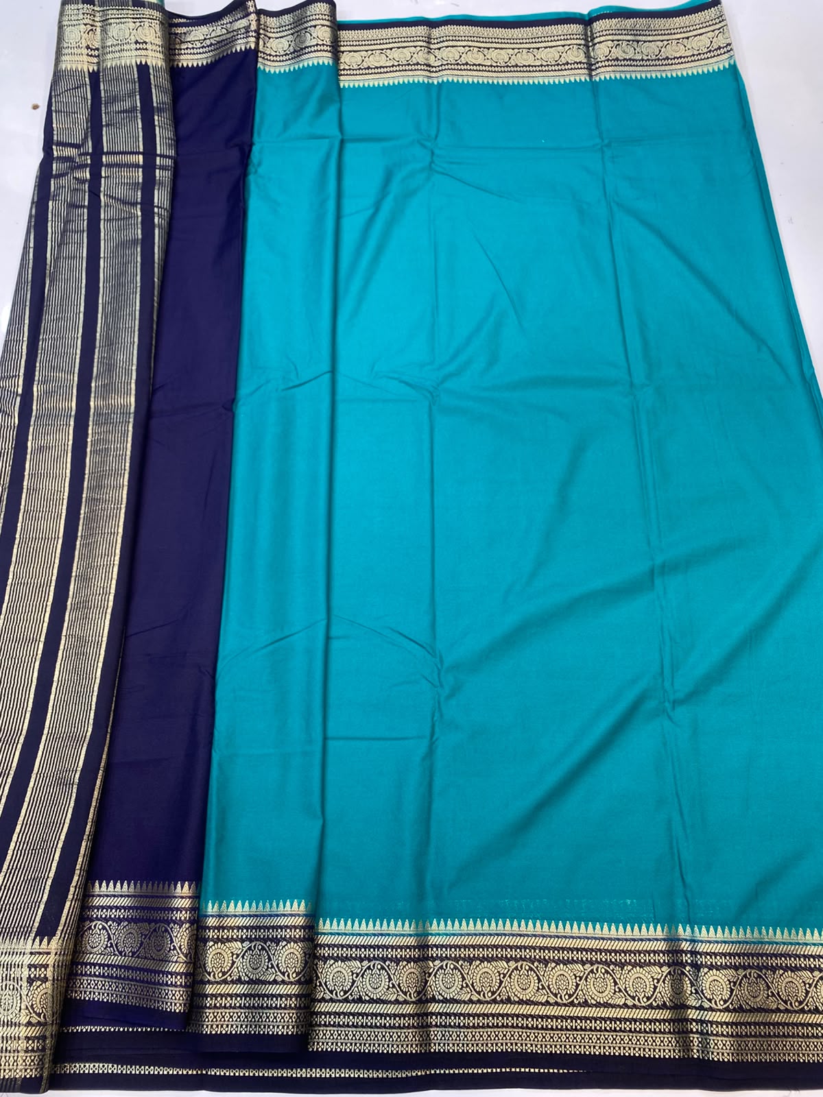 Mysore Crepe Zari Border Saree(35085G-R10)