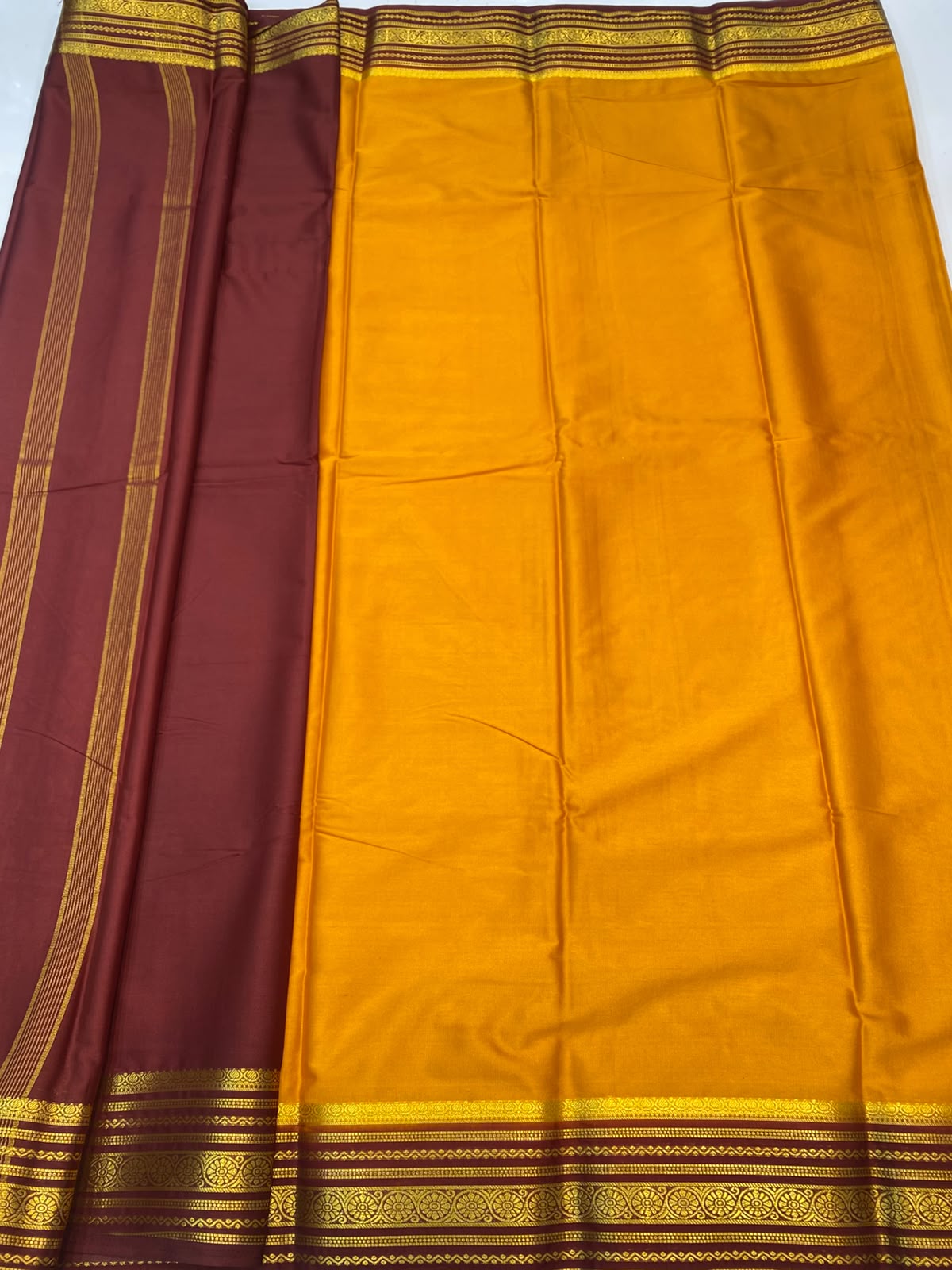Mysore Crepe Zari Border Saree(3505H-R5)
