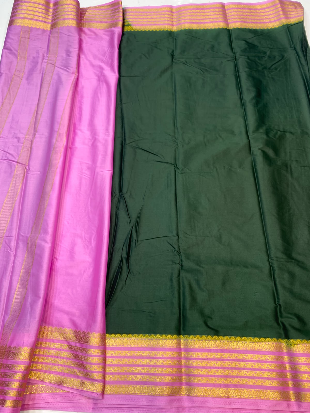Mysore Crepe Zari Border Saree(3508J-R6)
