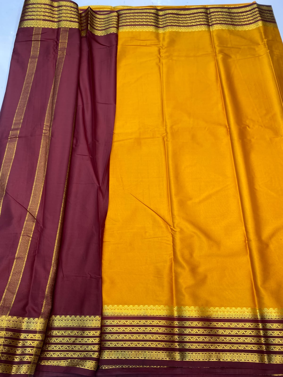 Mysore Crepe Zari Border Saree(3508J-R6)