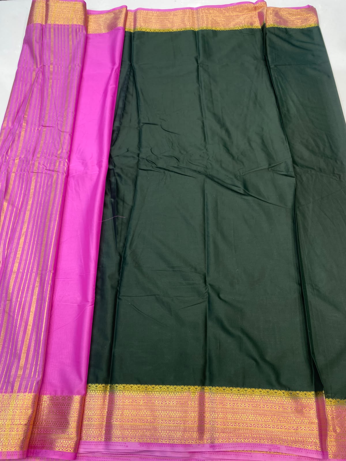 Mysore Crepe Zari Border Saree(3508K-R11)