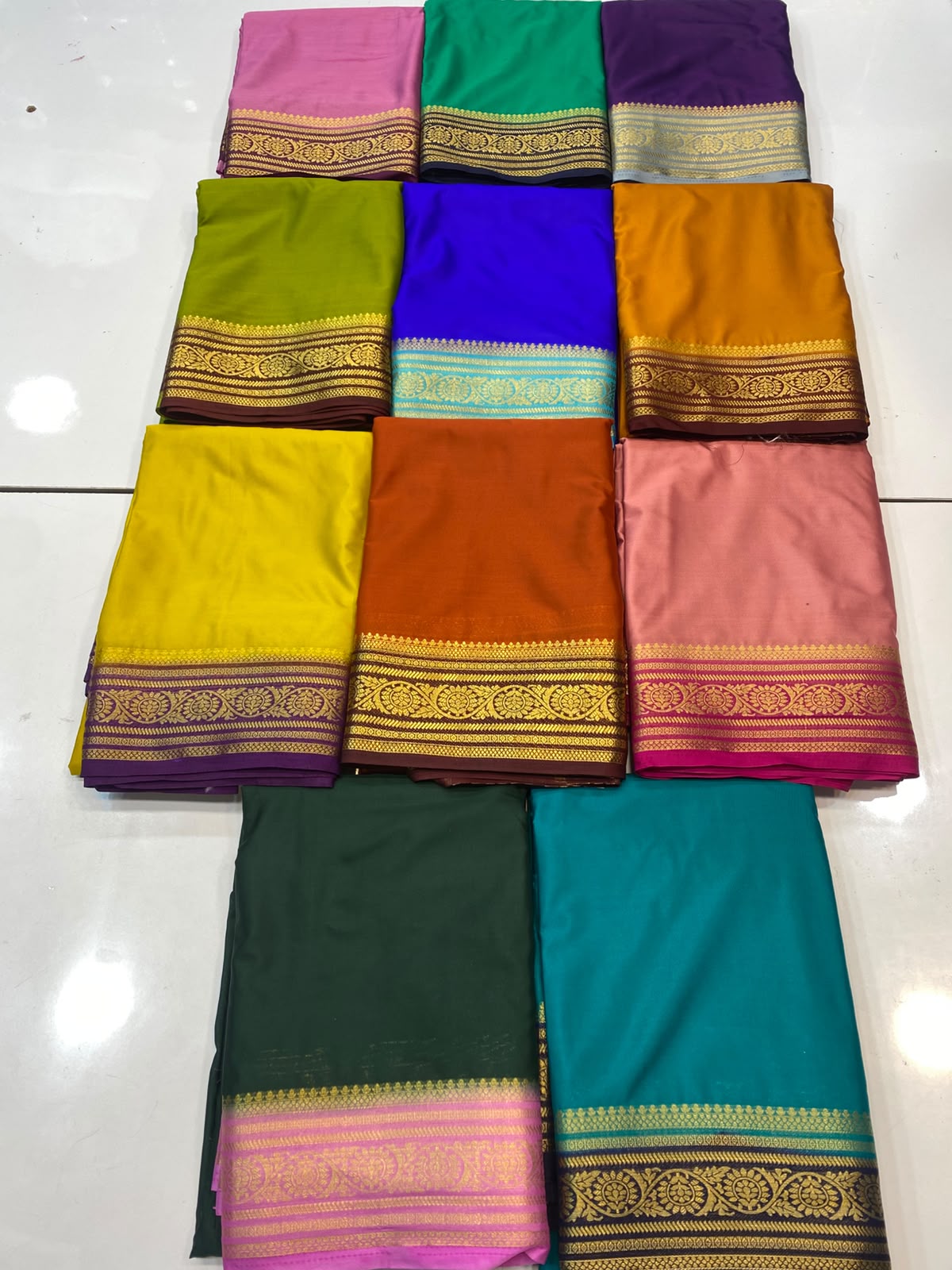Mysore Crepe Zari Border Saree(3508M-R12)