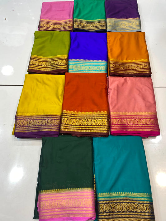 Mysore Crepe Zari Border Saree(3508M-R12)