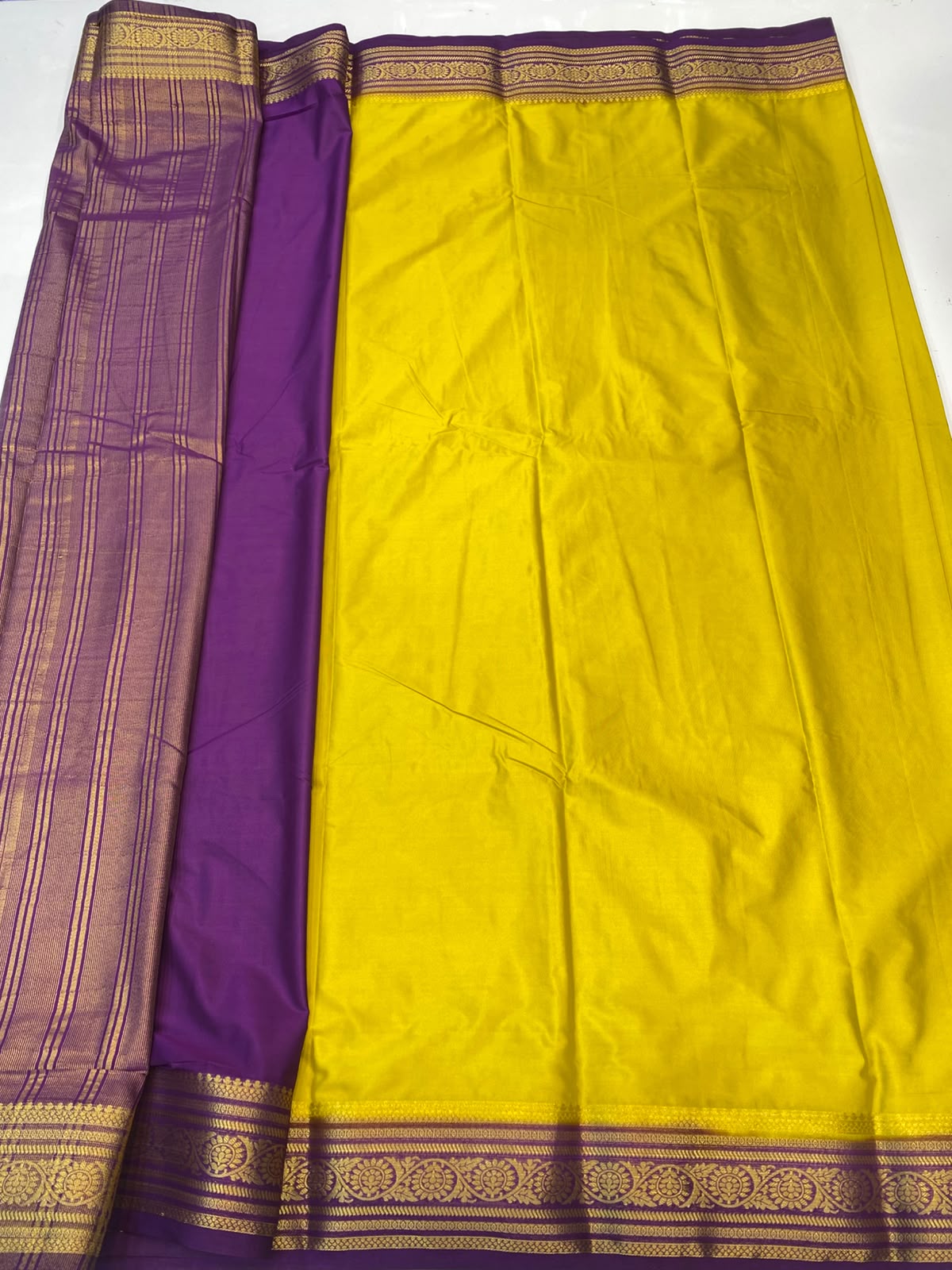 Mysore Crepe Zari Border Saree(3508M-R12)