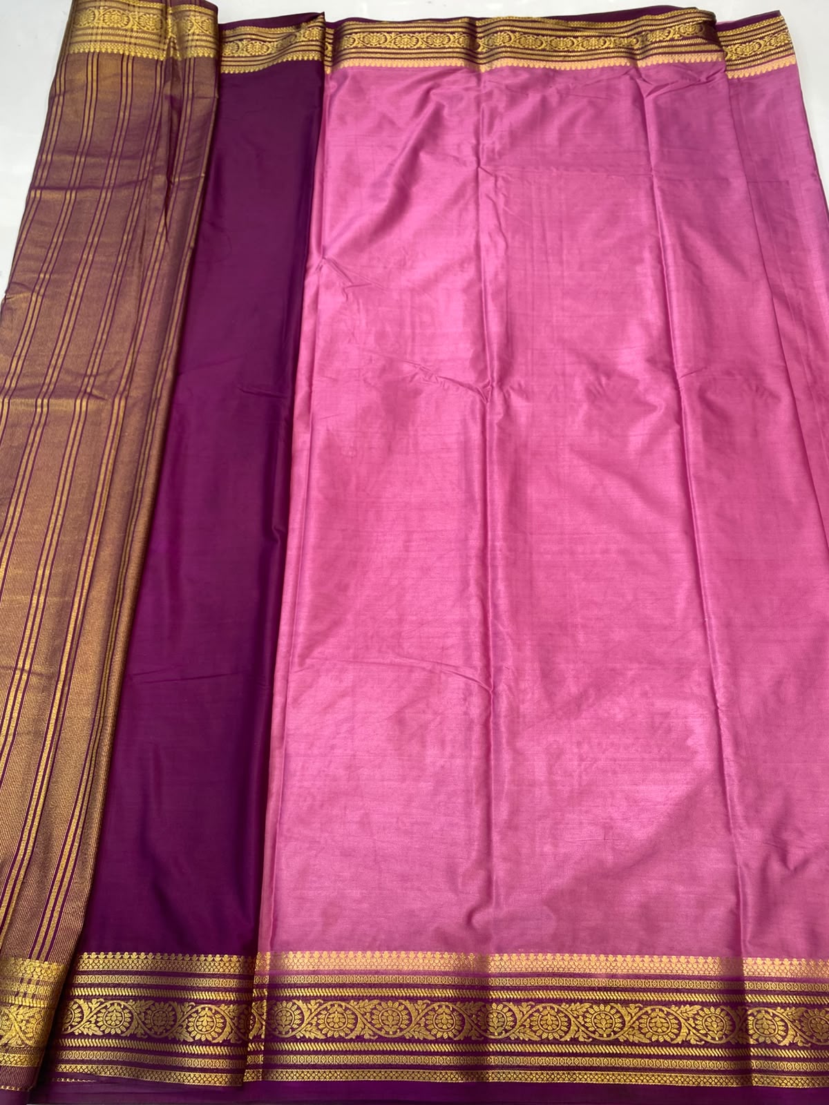 Mysore Crepe Zari Border Saree(3508M-R12)