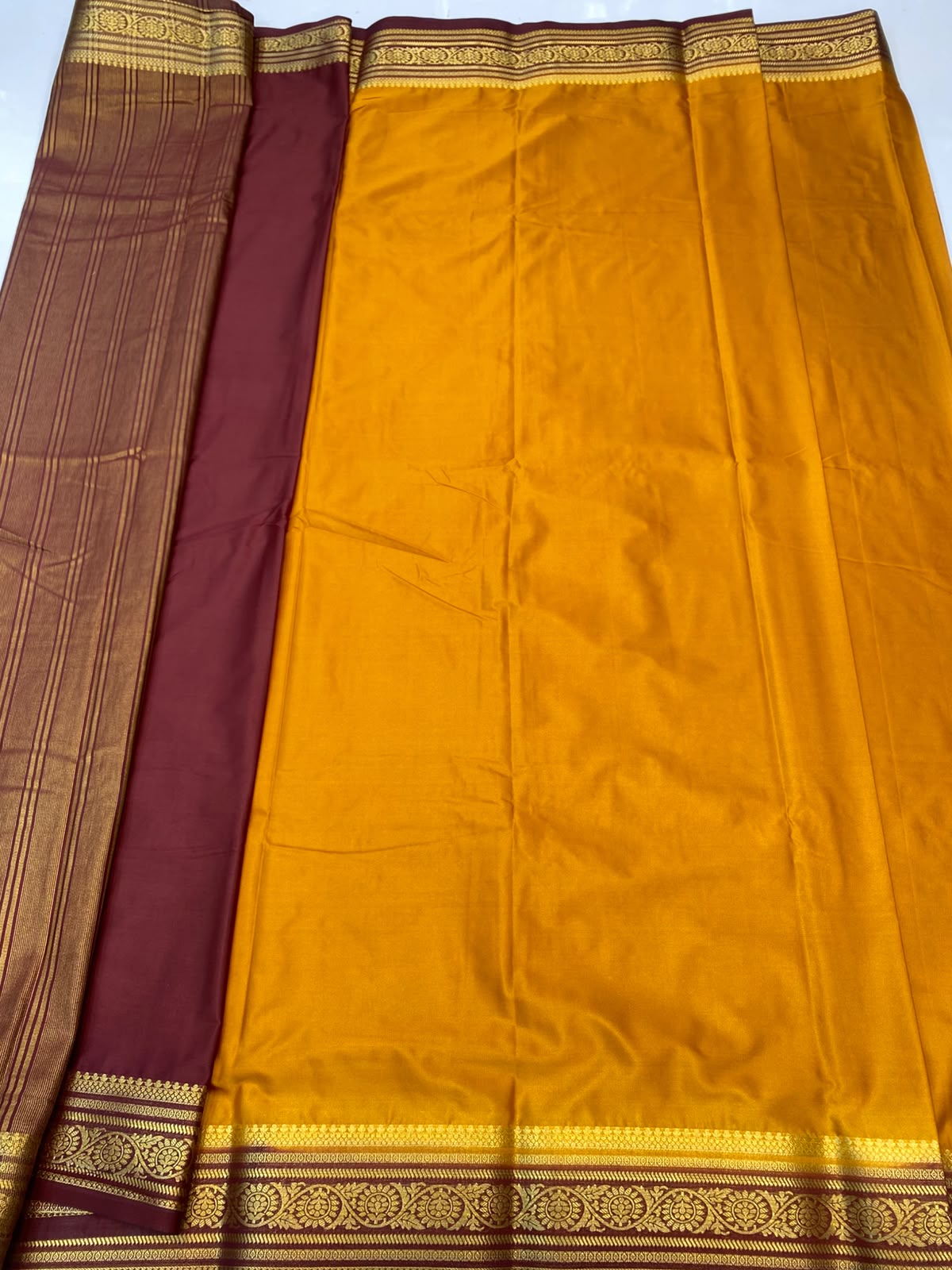 Mysore Crepe Zari Border Saree(3508M-R12)