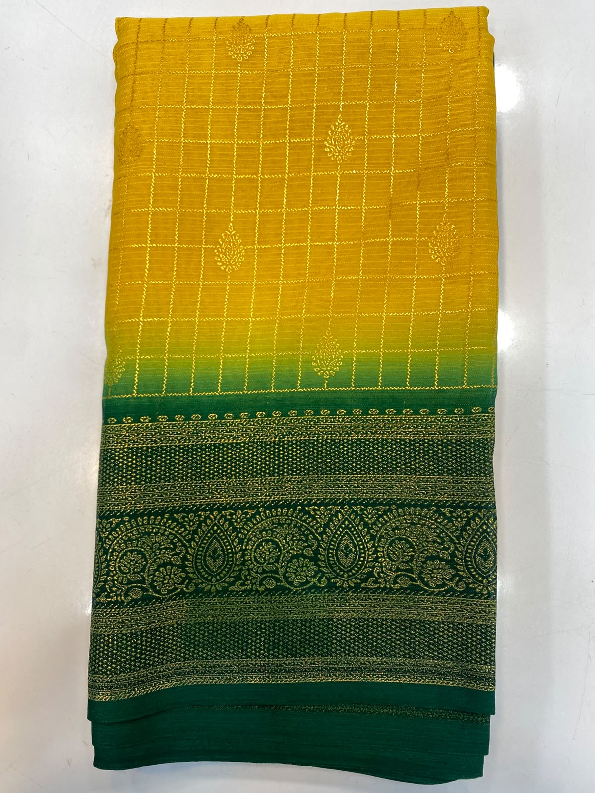 Fancy Georgette Zari Checks Saree(3445B-R32)