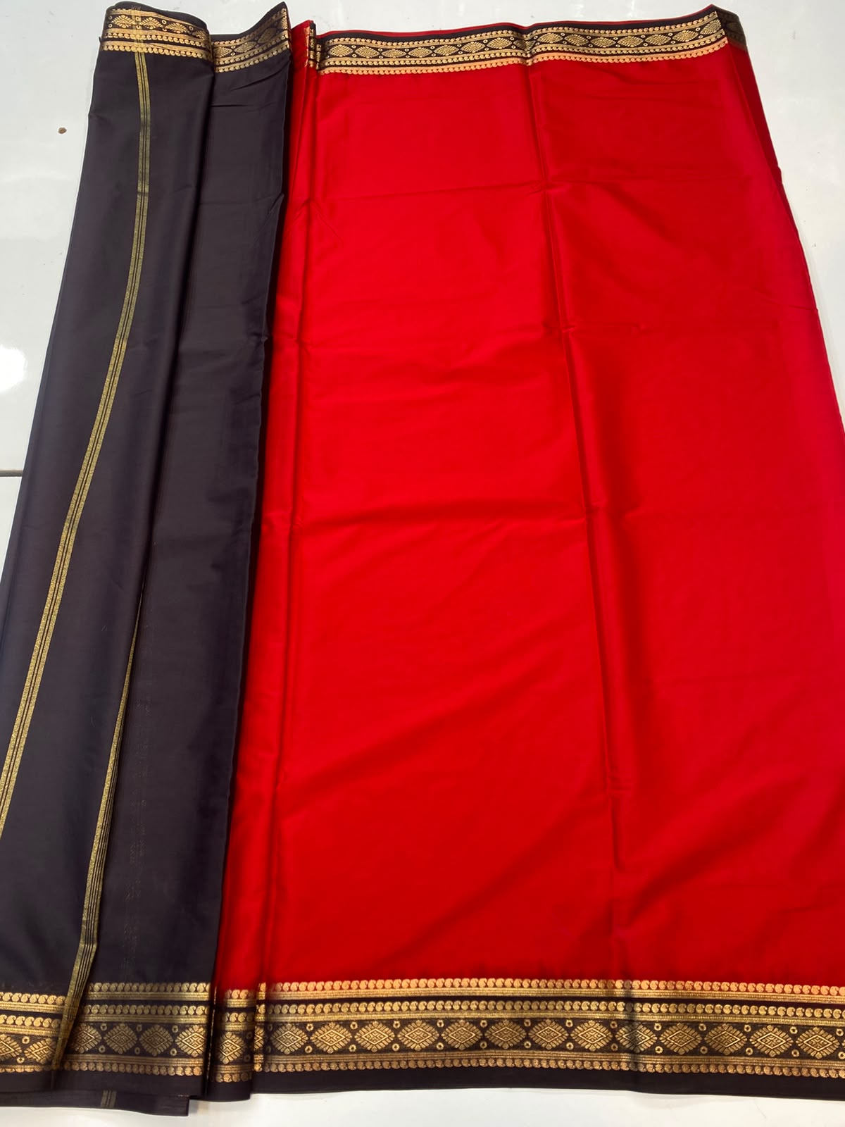 Mysore Crepe Zari Border Saree (3790-R1)