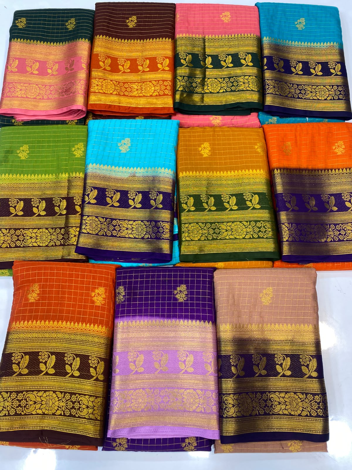 Mysore Chex Butta Saree(3261B-R13)
