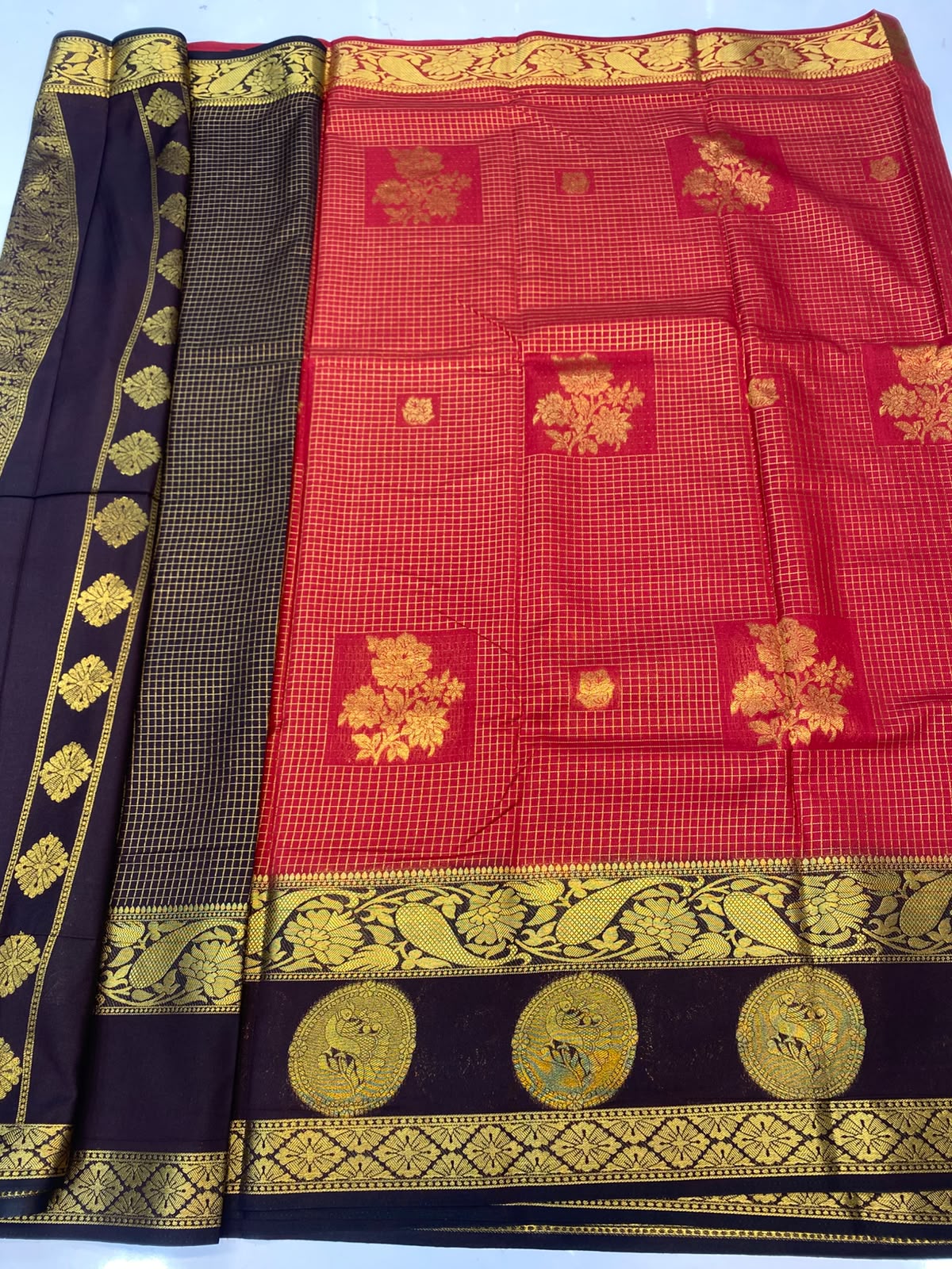 Mysore Chex Butta Saree(3624-R11)