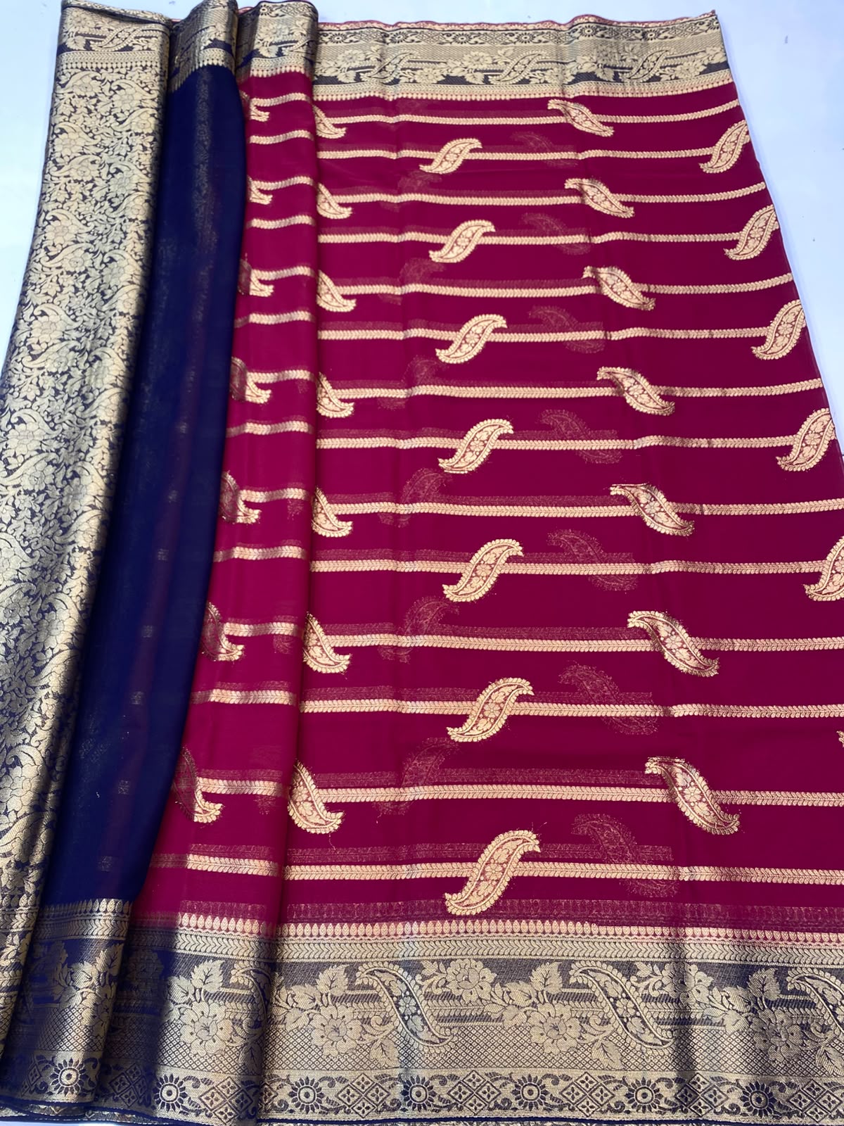 Khaddi Georgette Saree(3493D-R18)