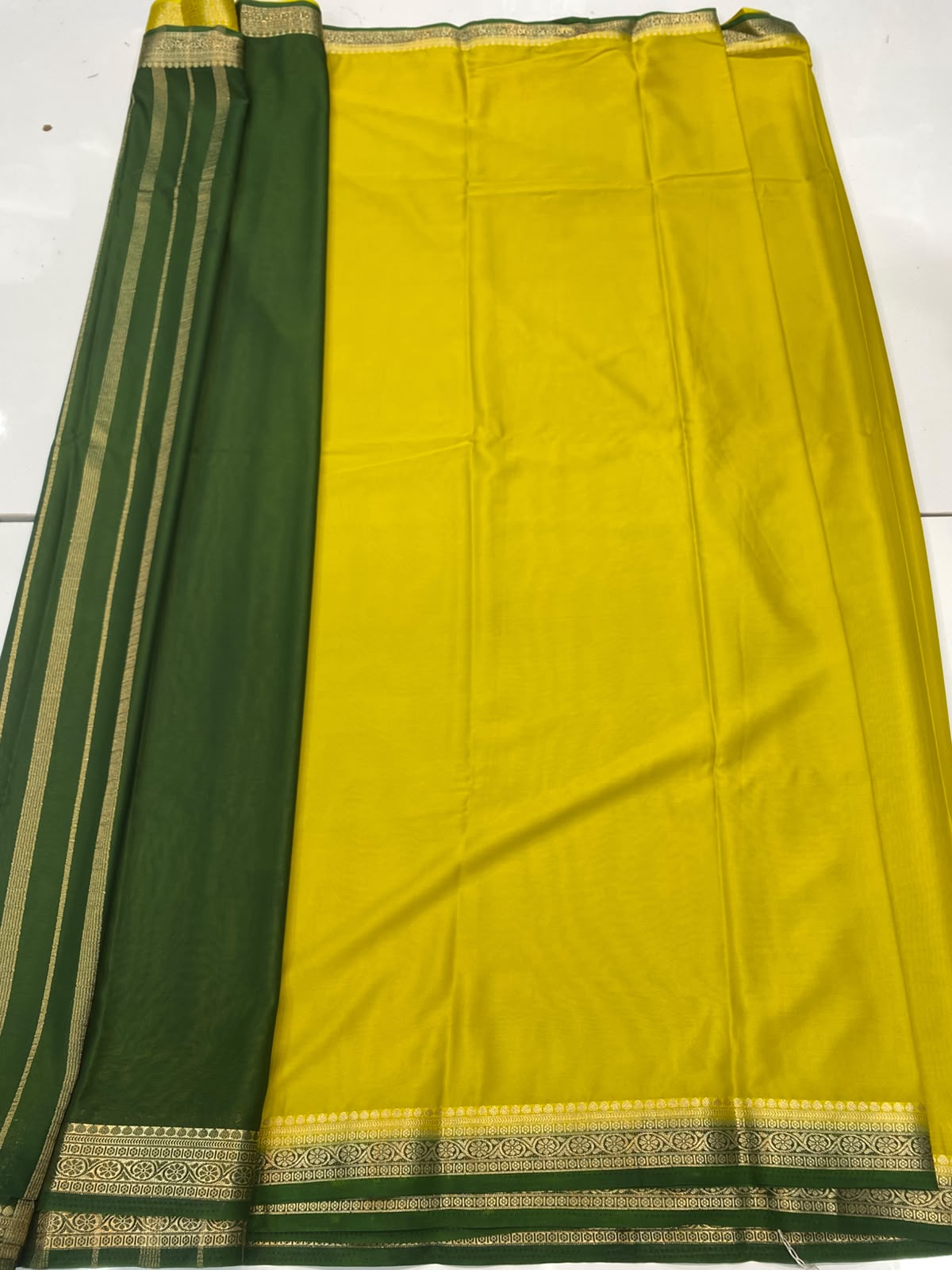 Mysore Crepe Zari Border Saree(3789-R22)