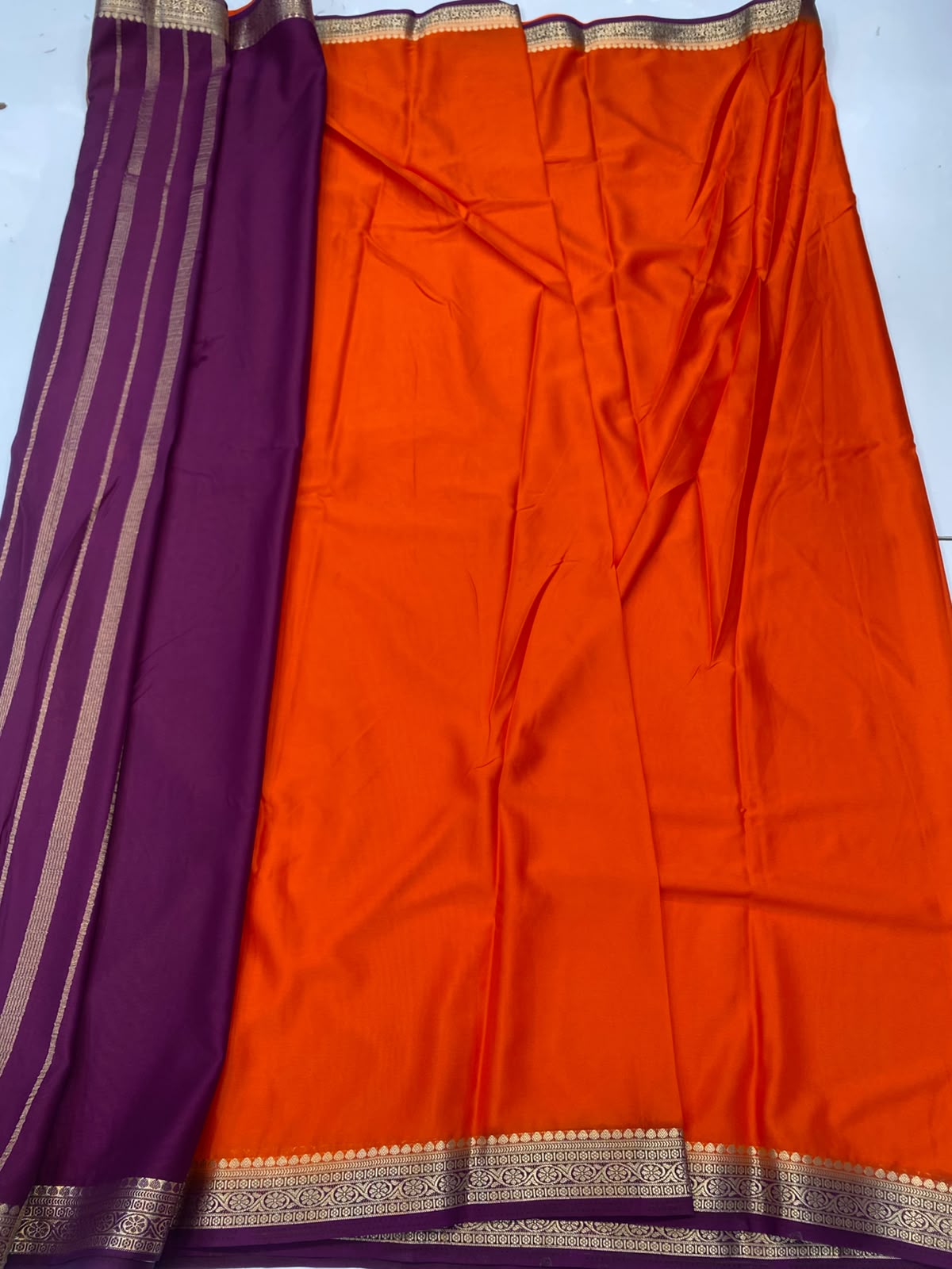 Mysore Crepe Zari Border Saree(3789-R22)