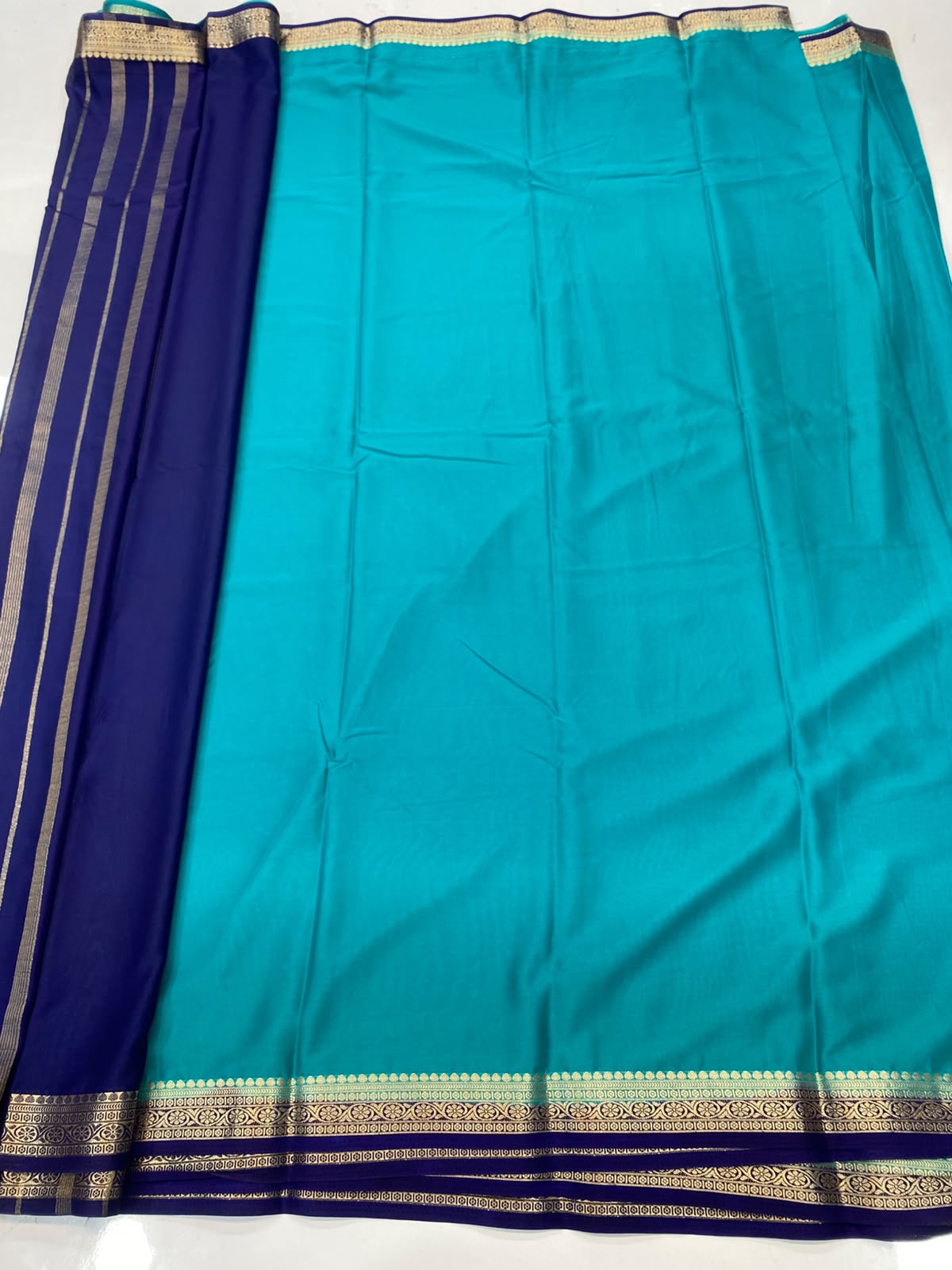 Mysore Crepe Zari Border Saree(3789-R22)