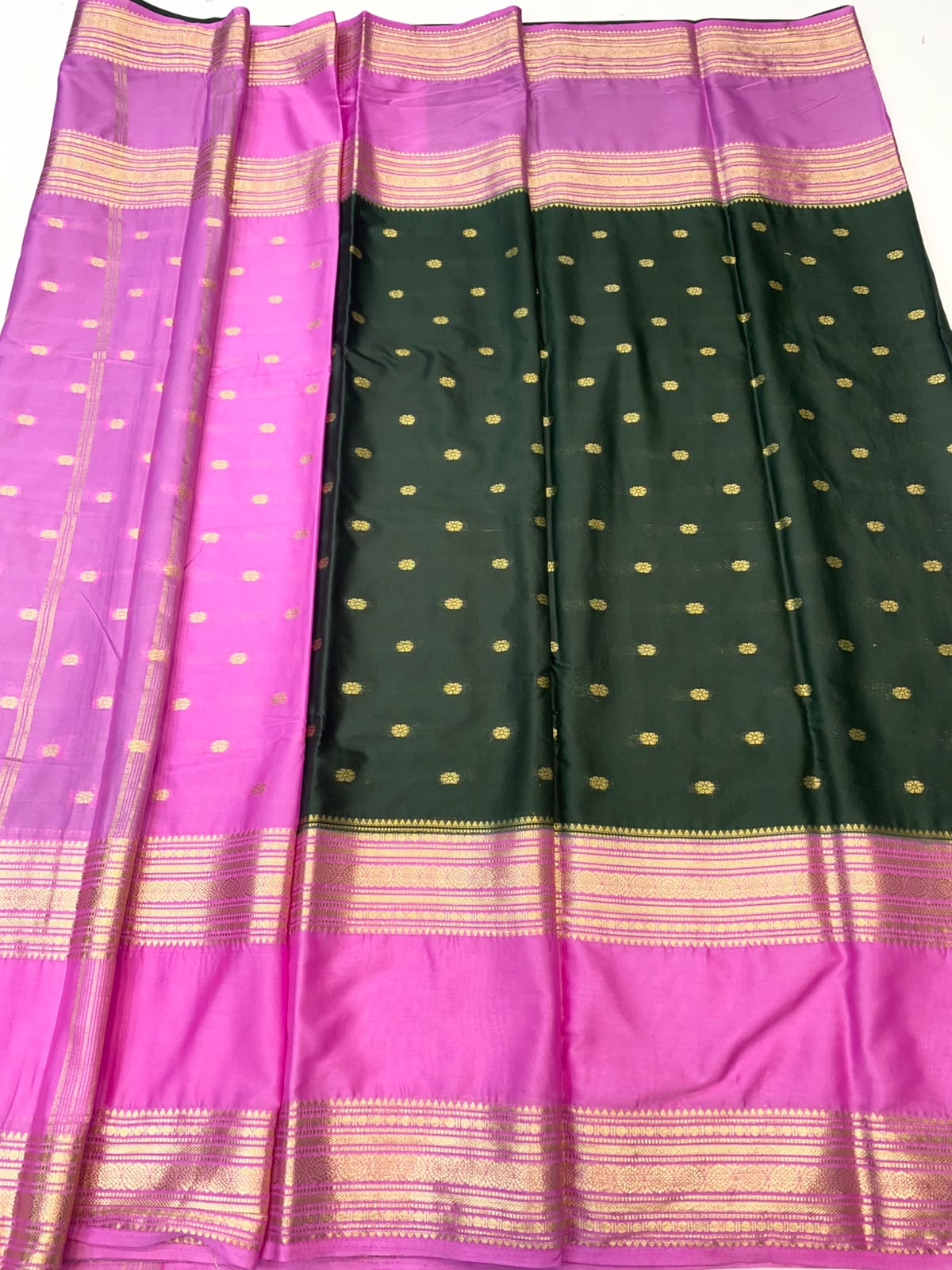 Mysore Crepe Zari Border Saree (3545A-R7)