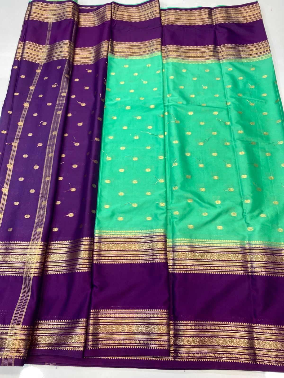 Mysore Crepe Zari Border Saree (3545A-R7)