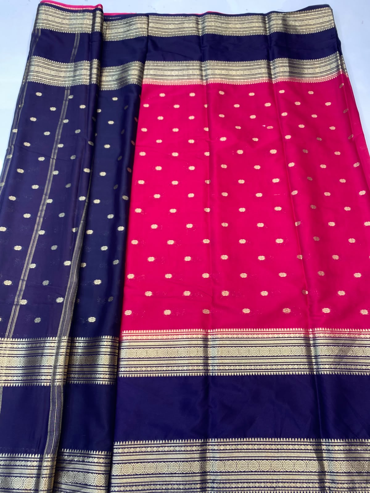 Mysore Crepe Zari Border Saree (3545A-R7)