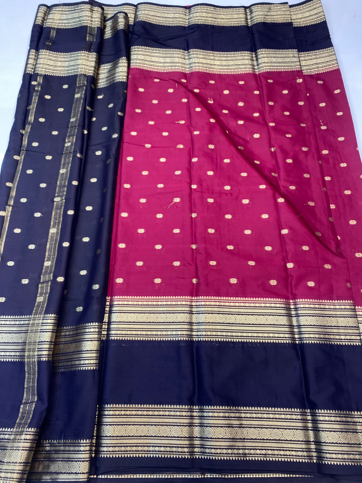 Mysore Crepe Zari Border Saree (3545A-R7)