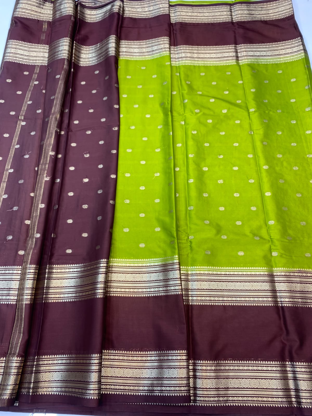 Mysore Crepe Zari Border Saree (3545A-R7)