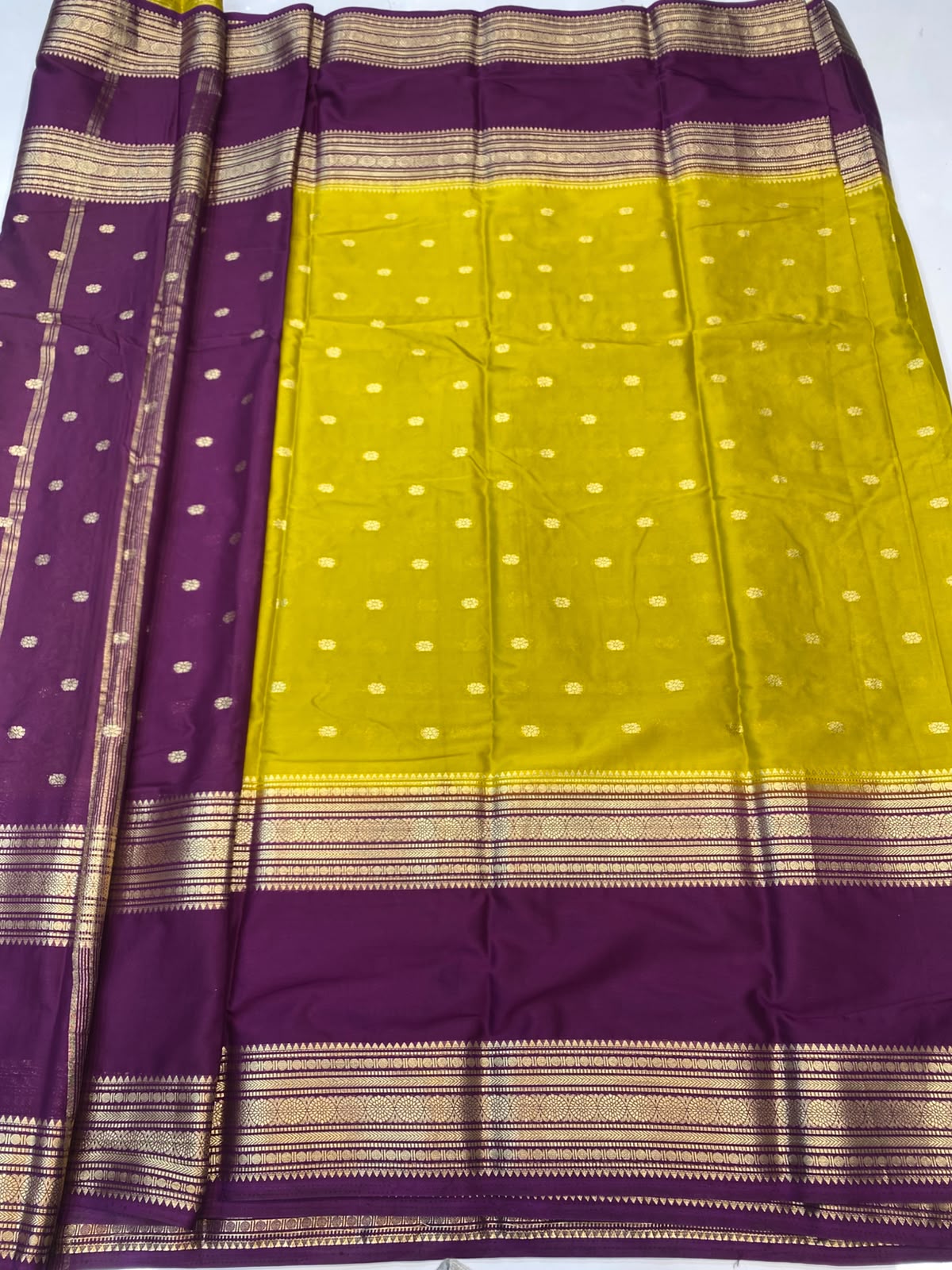Mysore Crepe Zari Border Saree (3545A-R7)
