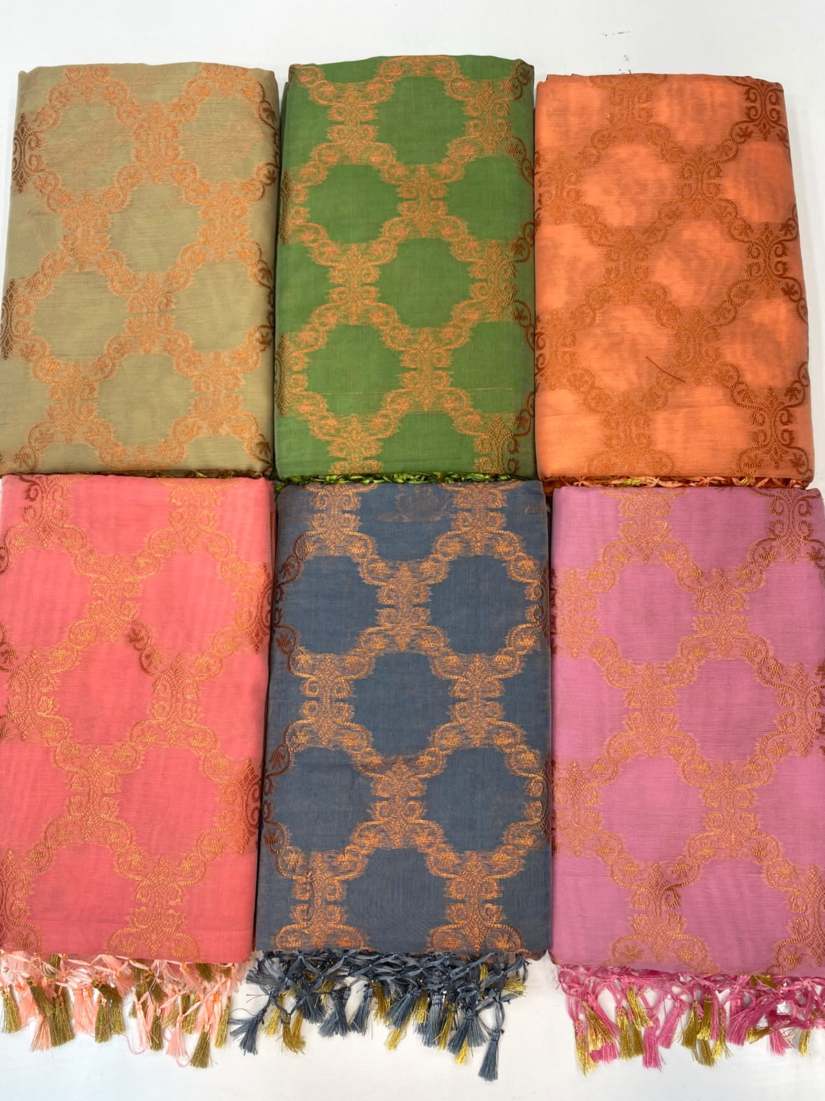 Soft Cotton Silver Butta Saree(3791-R4)